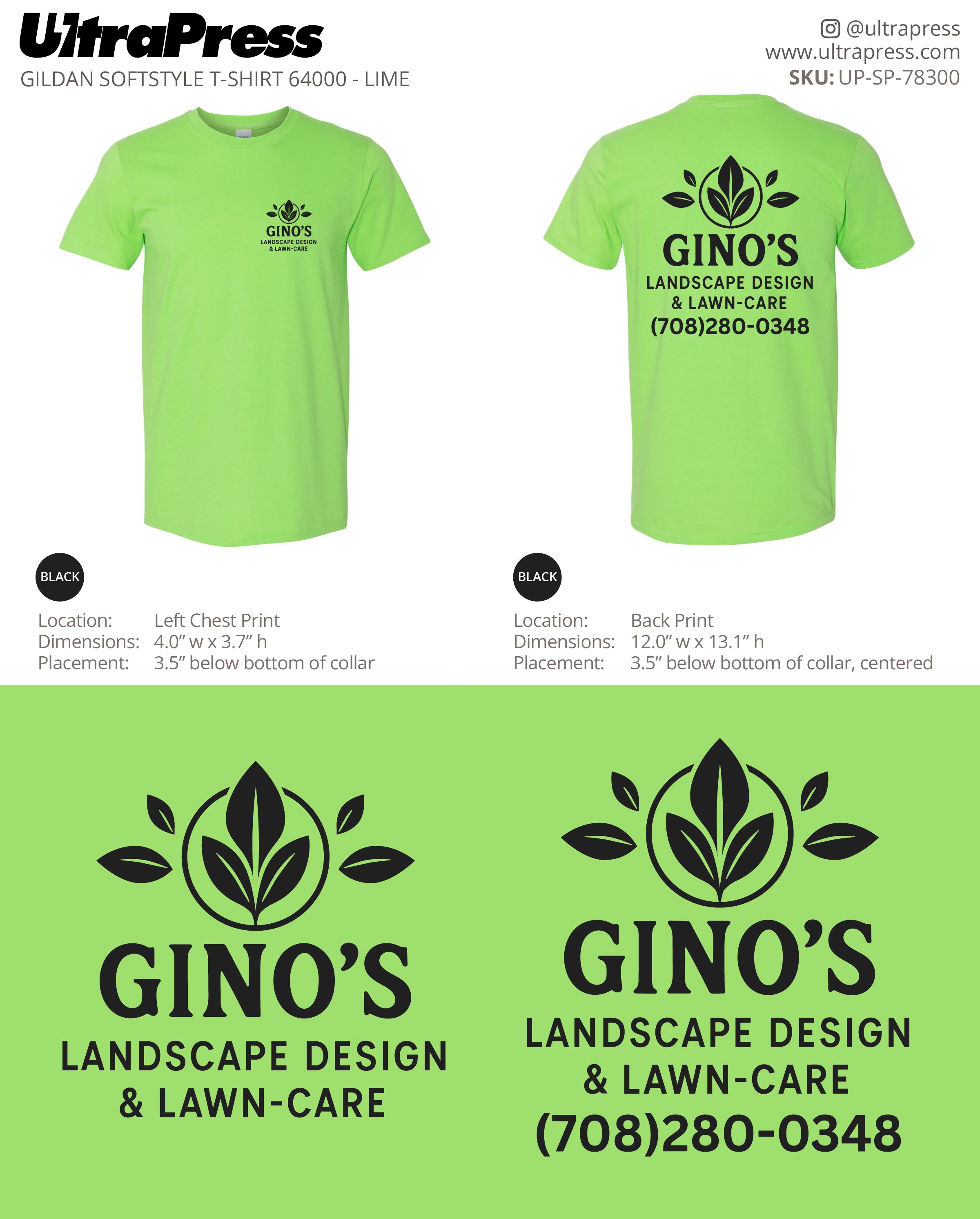 UP-SP-78300 Gino's L&L Service Inc. (Black Ink) - Gino Fanello 100 Pieces Package (Bulk)