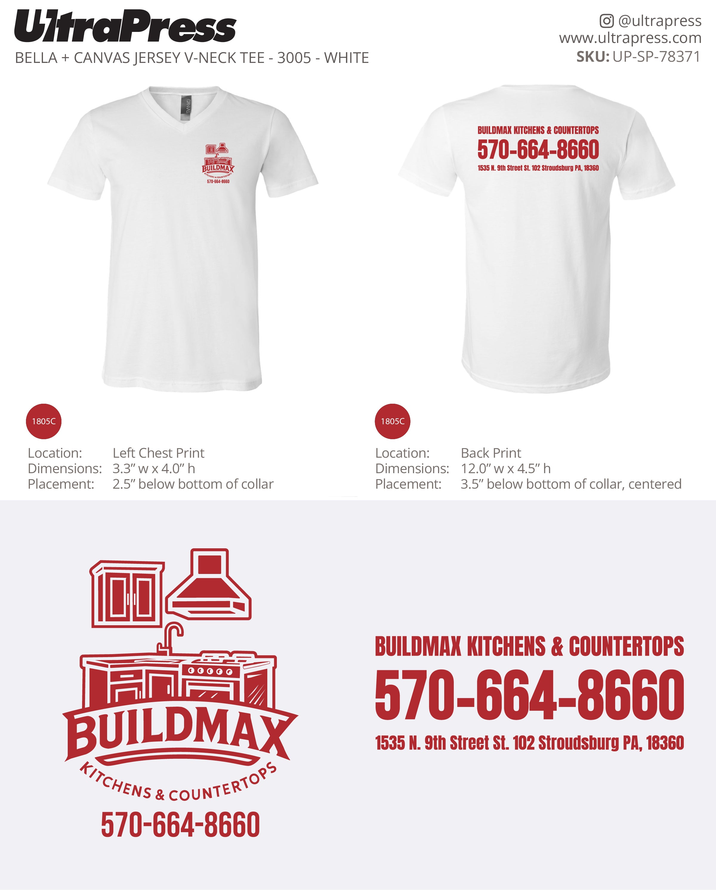 UP-SP-78371 Buildmax Kitchens & Countertops VNeck- Jolanta Wiecek-Murgas 24 Min Qty (Bulk)