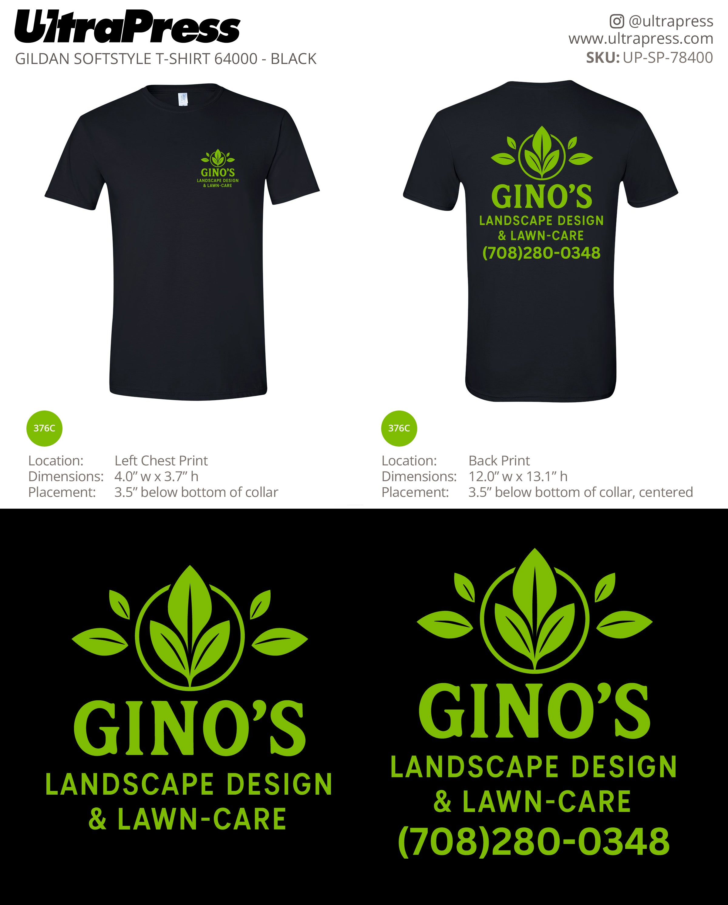 UP-SP-78400 Gino's L&L Service Inc. (Lime Ink) - Gino Fanello 100 Pieces Package (Bulk)