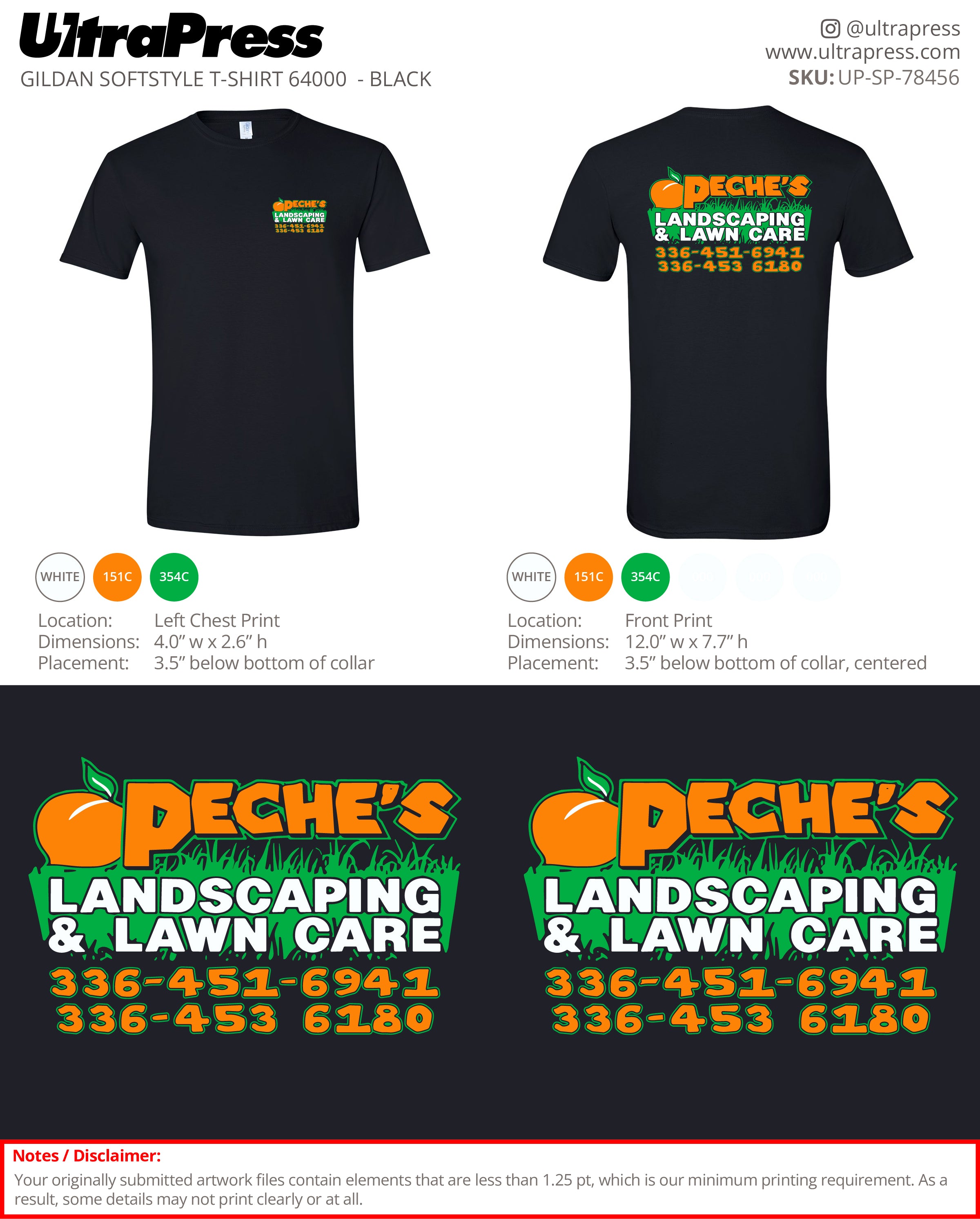 UP-SP-78456 Peche's Landscaping & Lawn Care - John Peche 100 Pieces Package (Bulk)