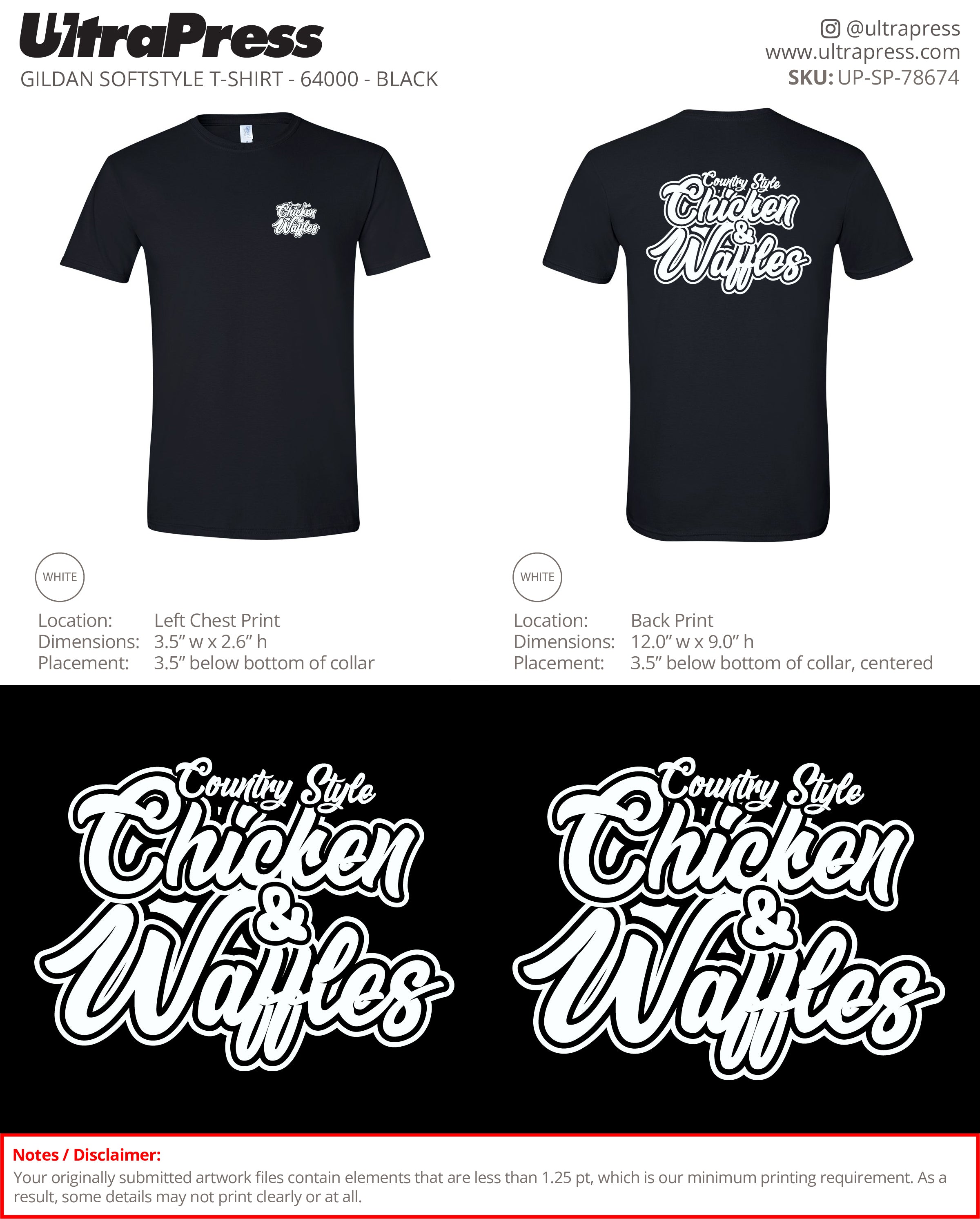 UP-SP-78674 Country Style Chicken & Waffles - Jalil Qayum 100 Pieces Package (Bulk)