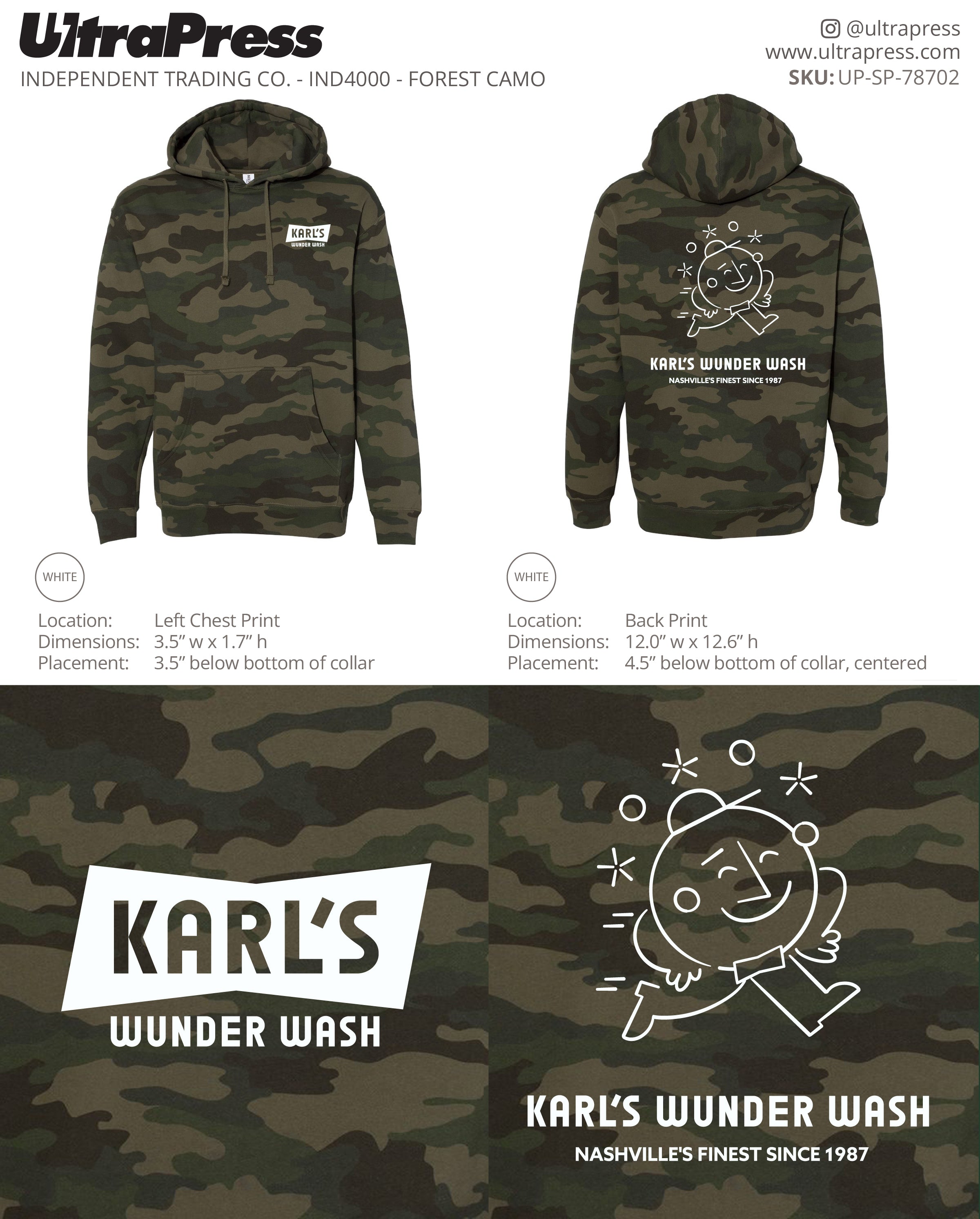 UP-SP-78702 Brentwood Auto Wash Sweatshirt White Ink - Alexandra 1 Min Qty (Bulk)