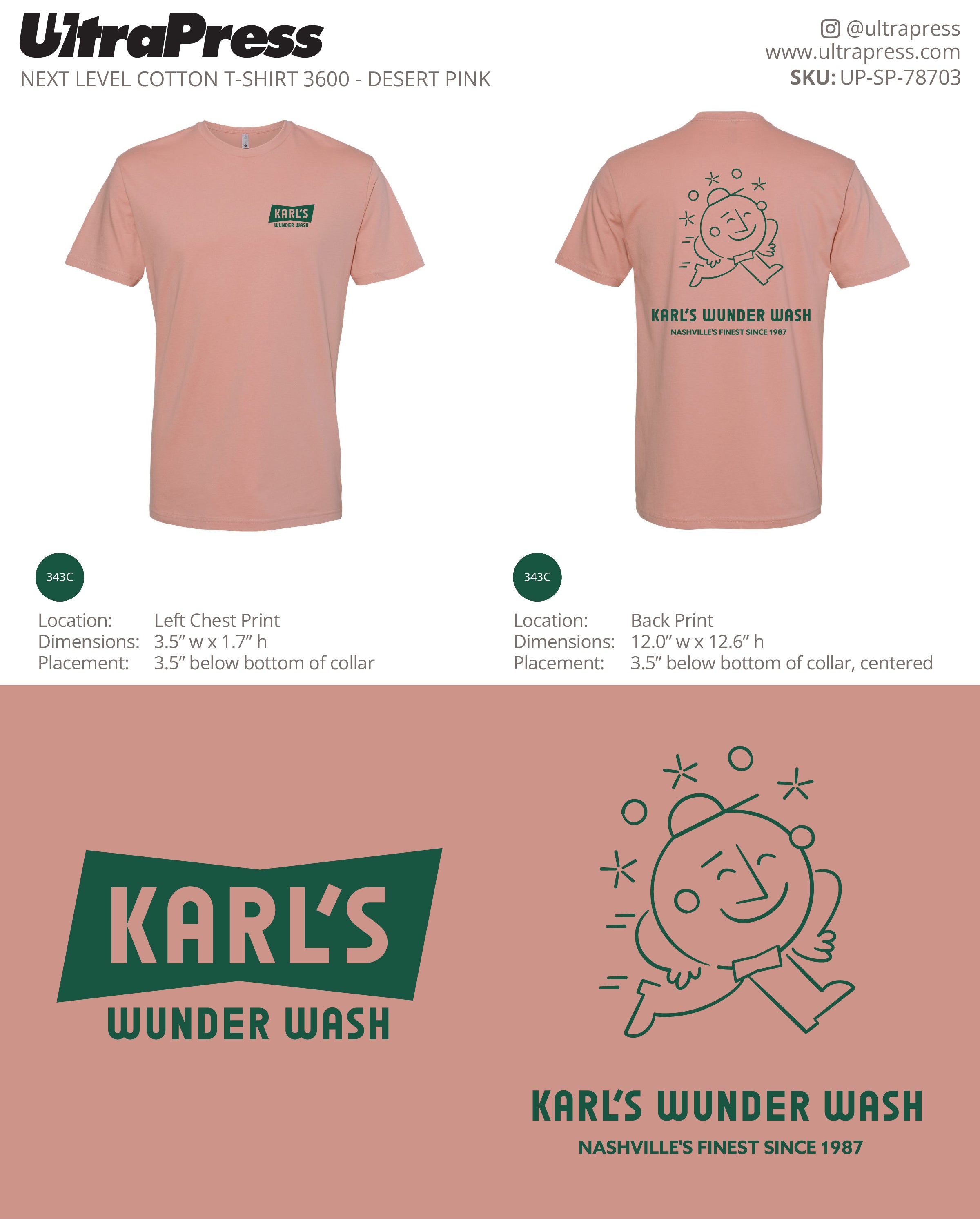 UP-SP-78703 Brentwood Auto Wash Green Ink - Alexandra 100 Min Qty (Bulk)