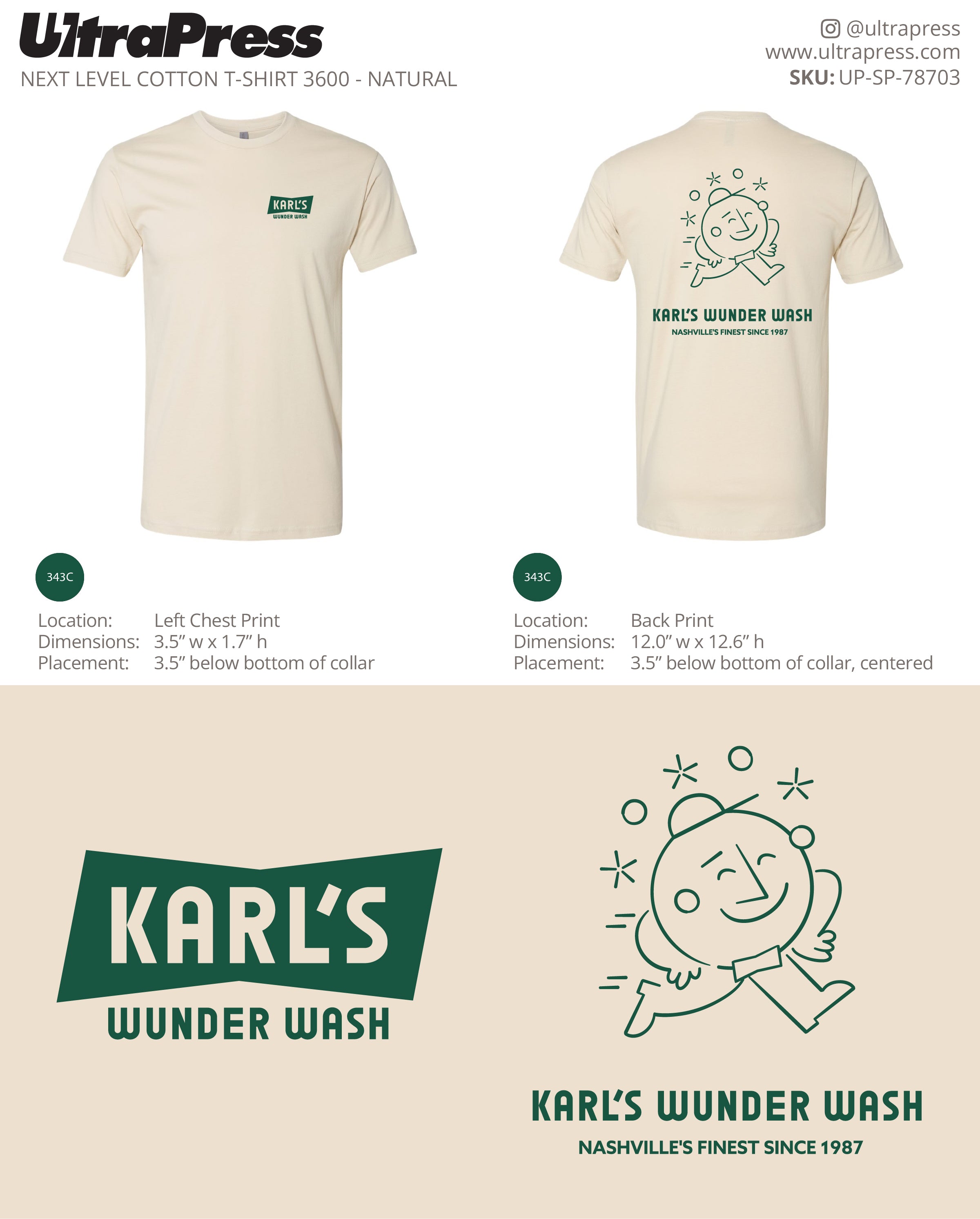 UP-SP-78703 Brentwood Auto Wash Green Ink - Alexandra 100 Min Qty (Bulk)