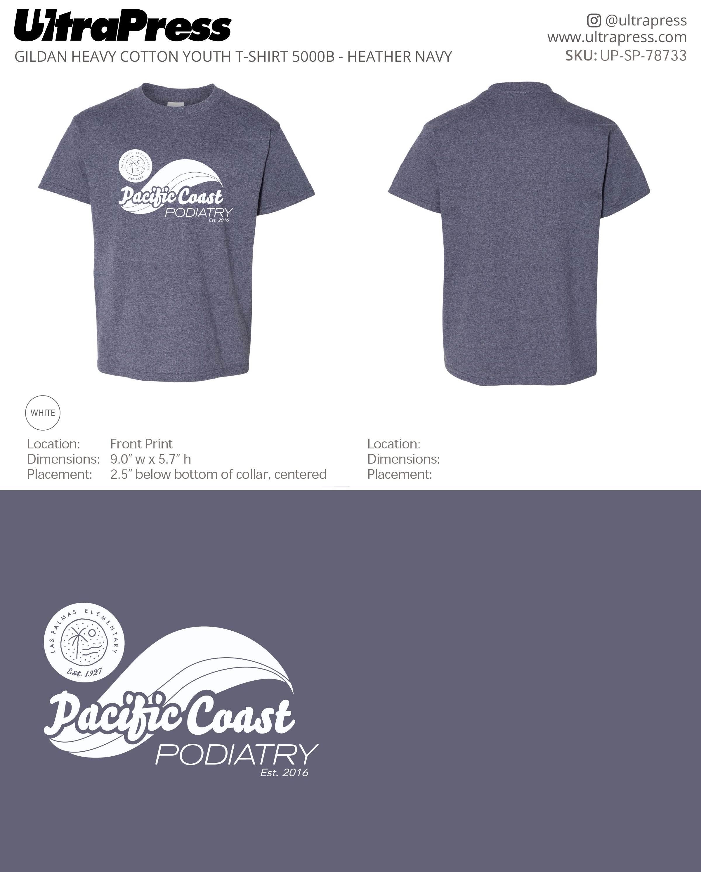 UP-SP-78733 Pacific Coast Podiatry Est. 2016 (Youth)- Clayton Johnsen 100 Min Qty (Bulk)