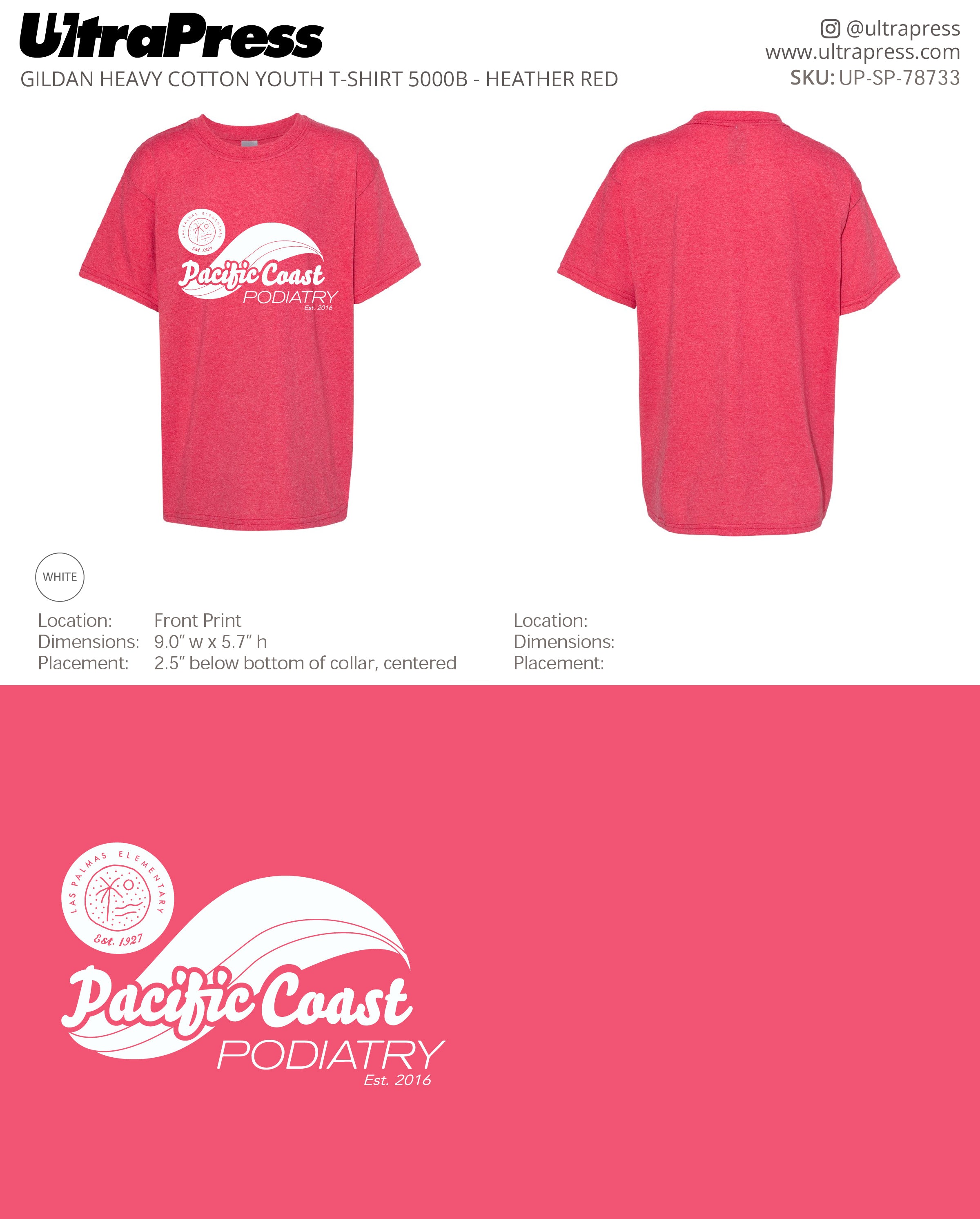 UP-SP-78733 Pacific Coast Podiatry Est. 2016 (Youth)- Clayton Johnsen 100 Min Qty (Bulk)