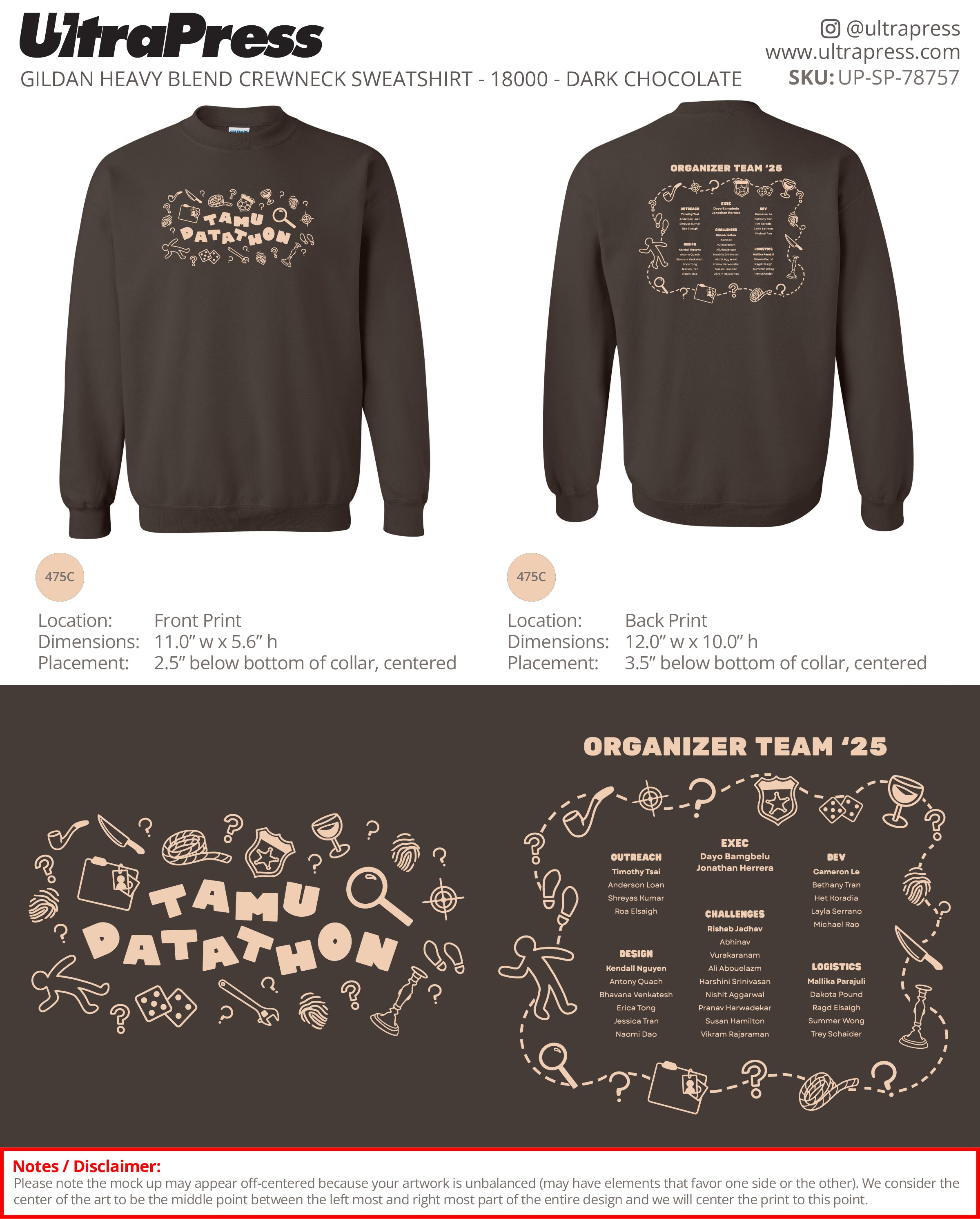 UP-SP-78757 TAMU Datathon 2025 Crewneck - Mallika Parajuli 30 Min Qty (Bulk)