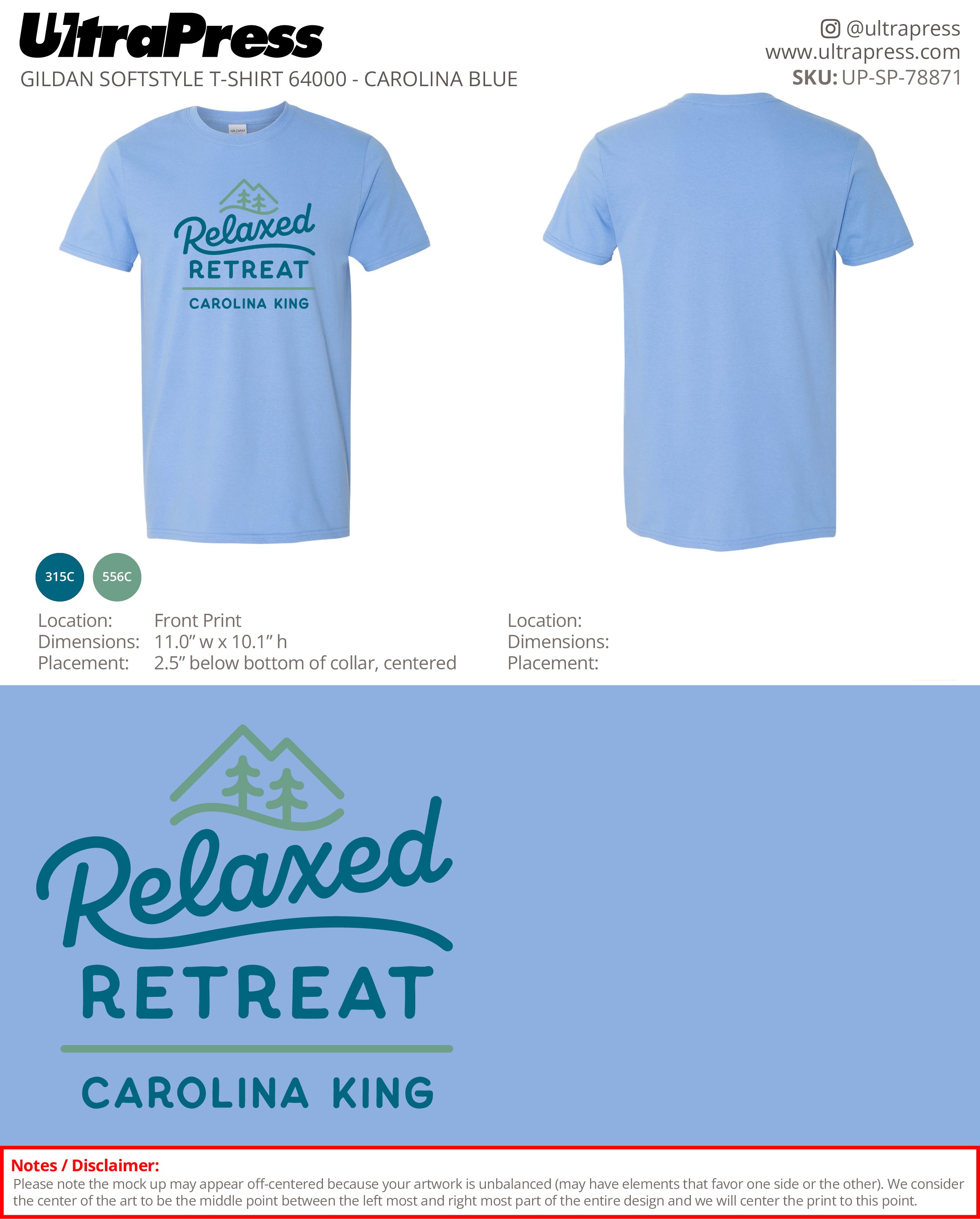 UP-SP-78871 Relaxed Retreat Carolina King - Chris Biddle 100 Min Qty (Bulk)