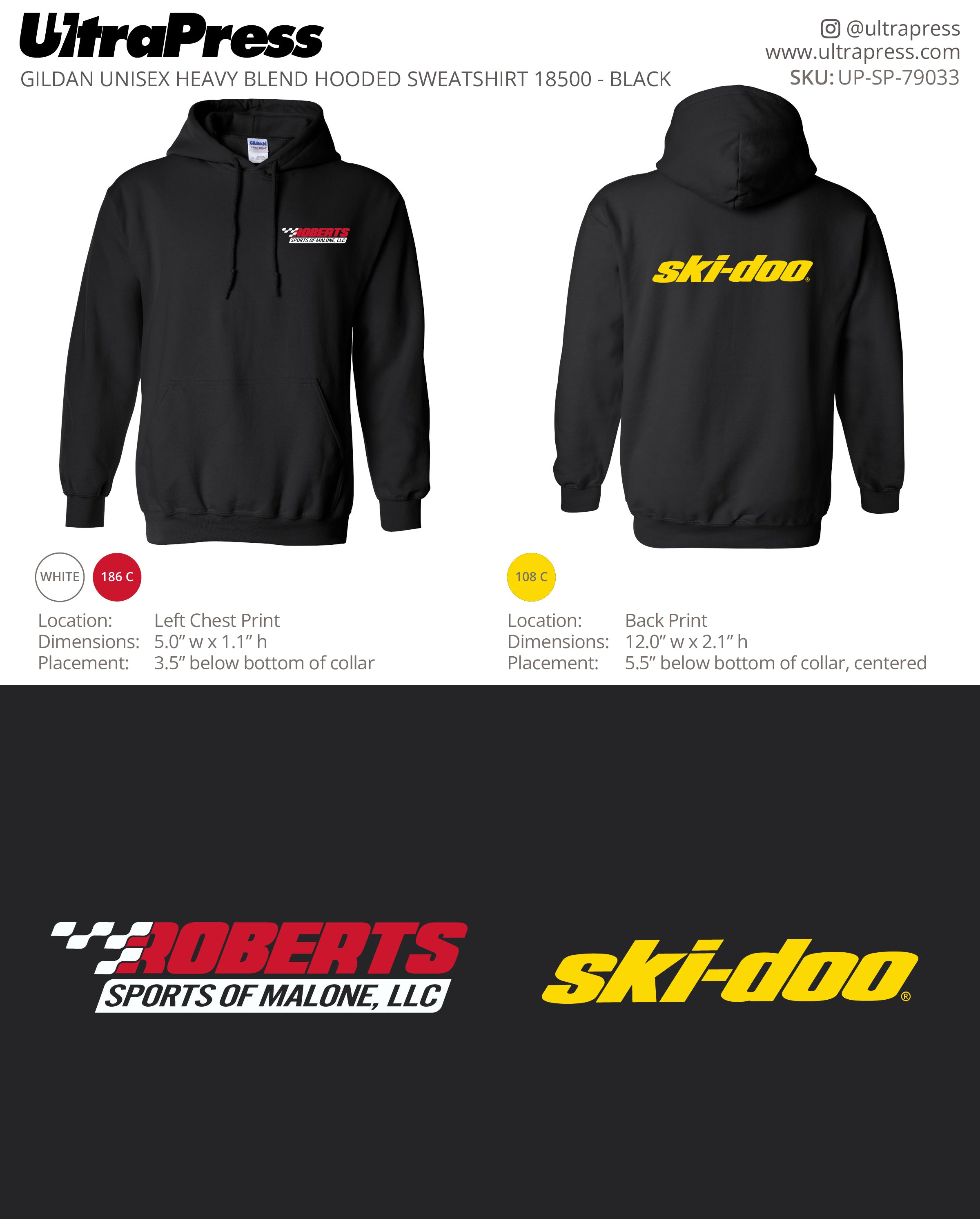 UP-SP-79033 Roberts Sports of Malone, LLC Hoodies - Pattie Hogan 50 Min Qty (Bulk)