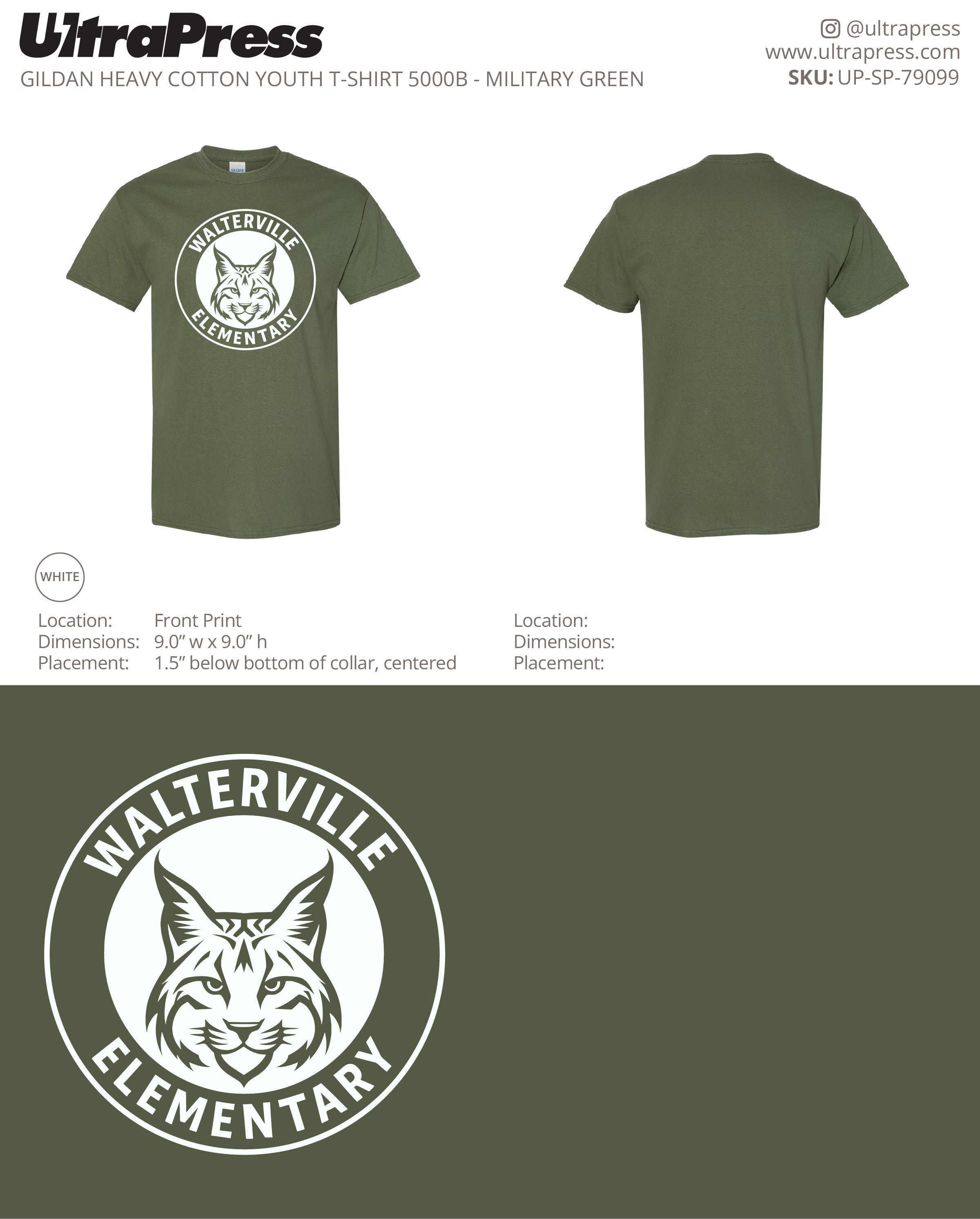 UP-SP-79099 Walterville Wildcats Logo - Leslie Burwell 100 Min Qty (Bulk)