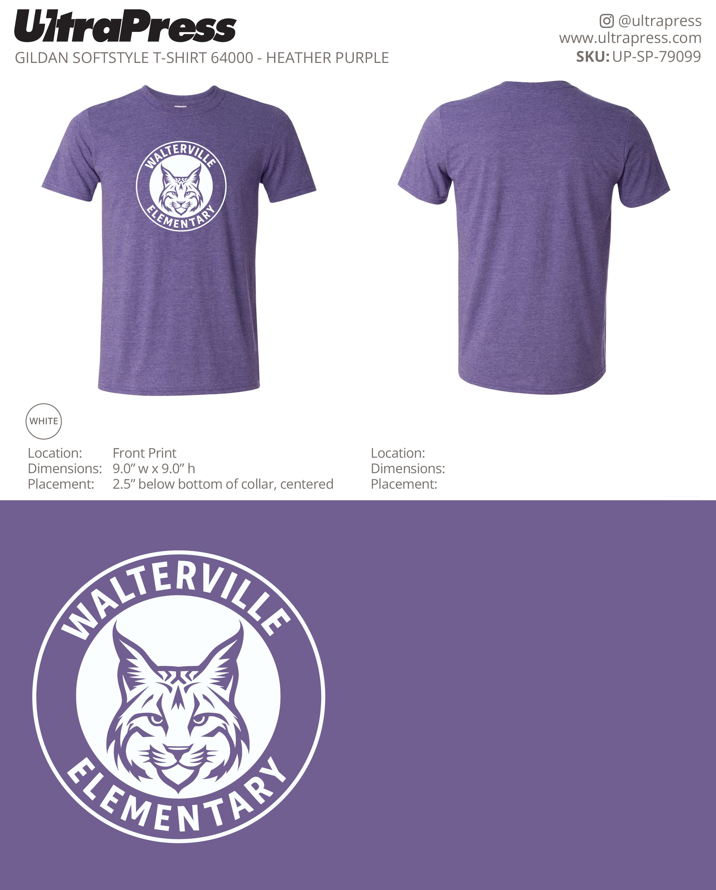 UP-SP-79099 Walterville Wildcats Logo - Leslie Burwell 100 Min Qty (Bulk)