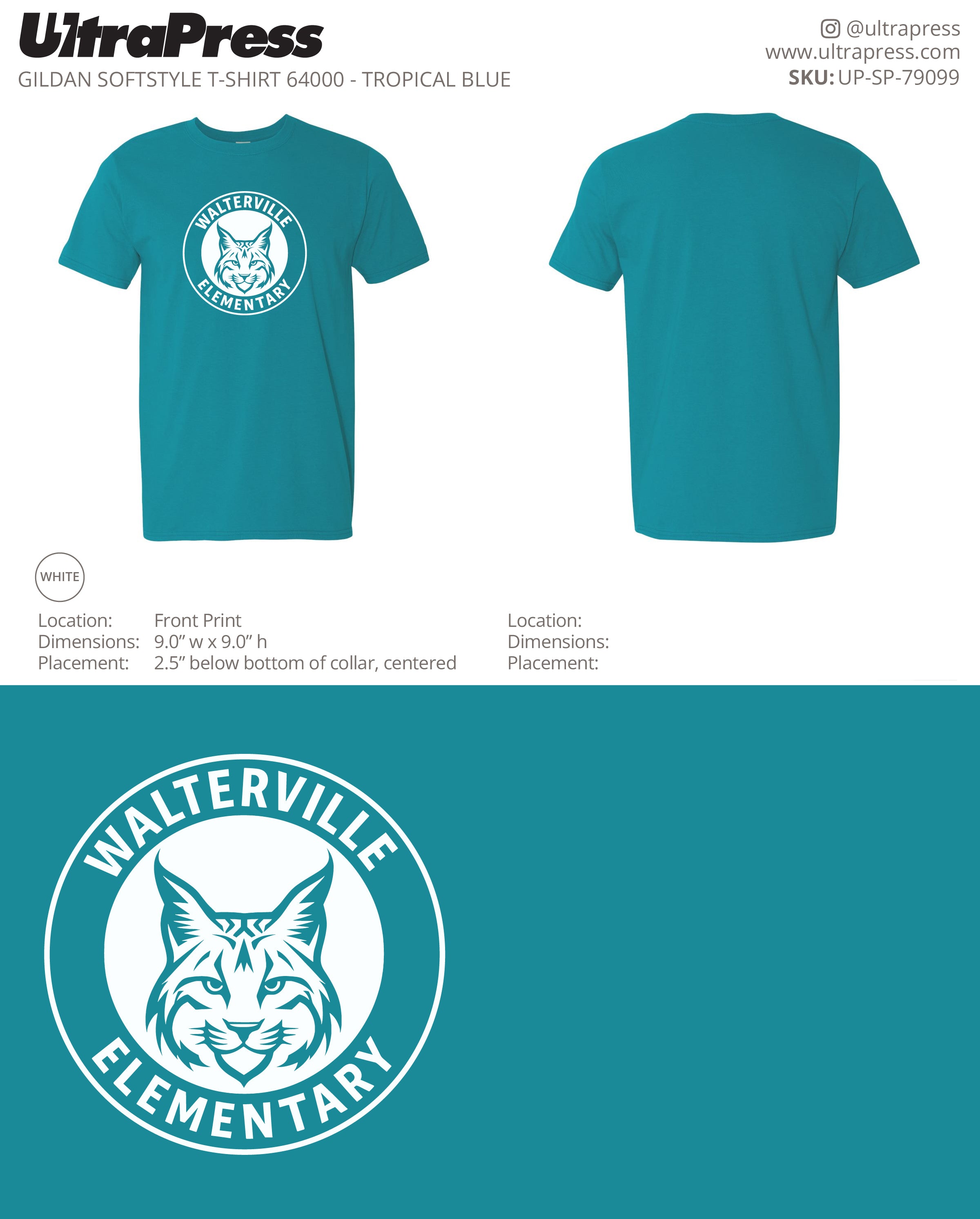 UP-SP-79099 Walterville Wildcats Logo - Leslie Burwell 100 Min Qty (Bulk)