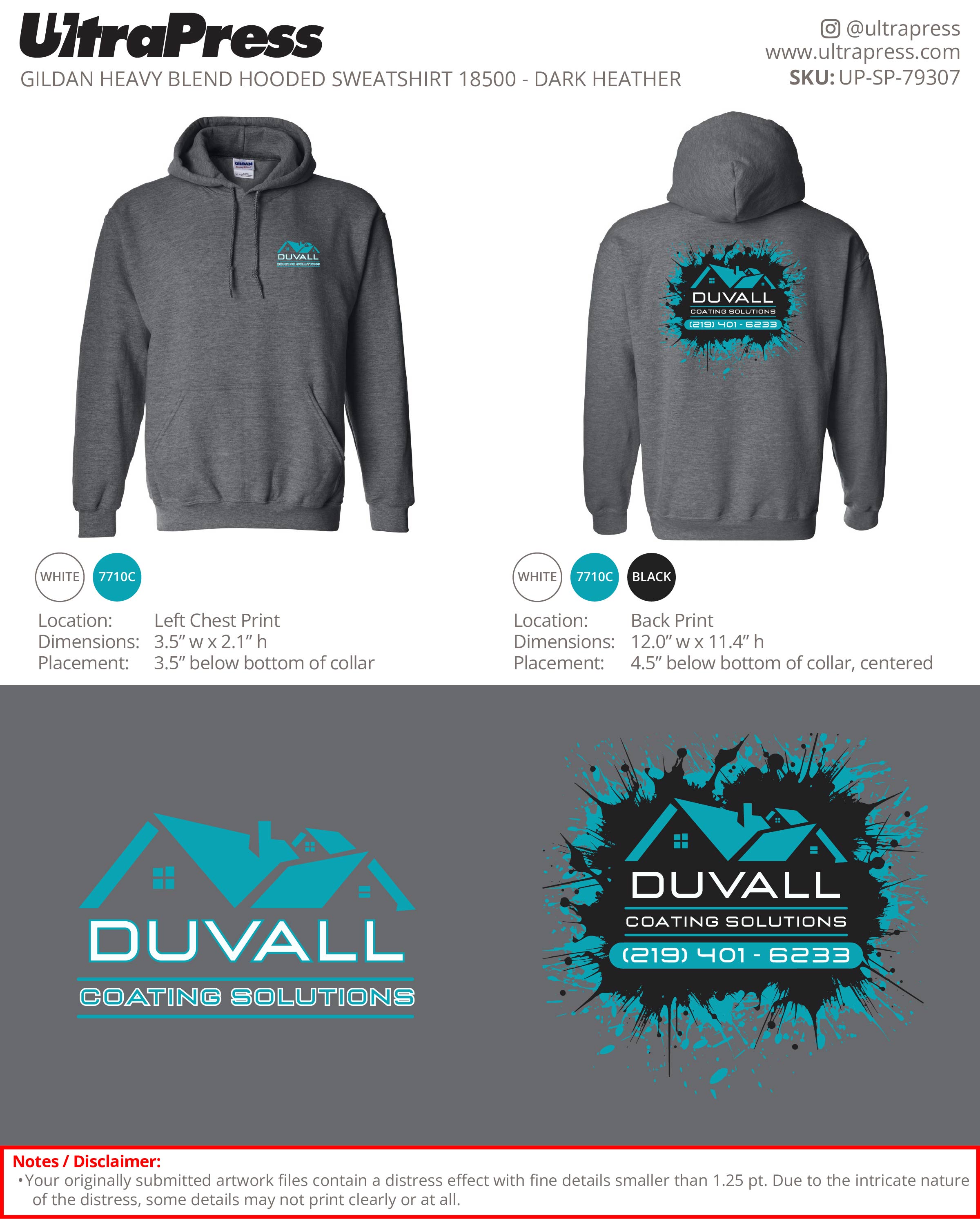 UP-SP-79307 DUVALL Coating Solutions Hoodies - Logan Duvall 50 Min Qty (Bulk)