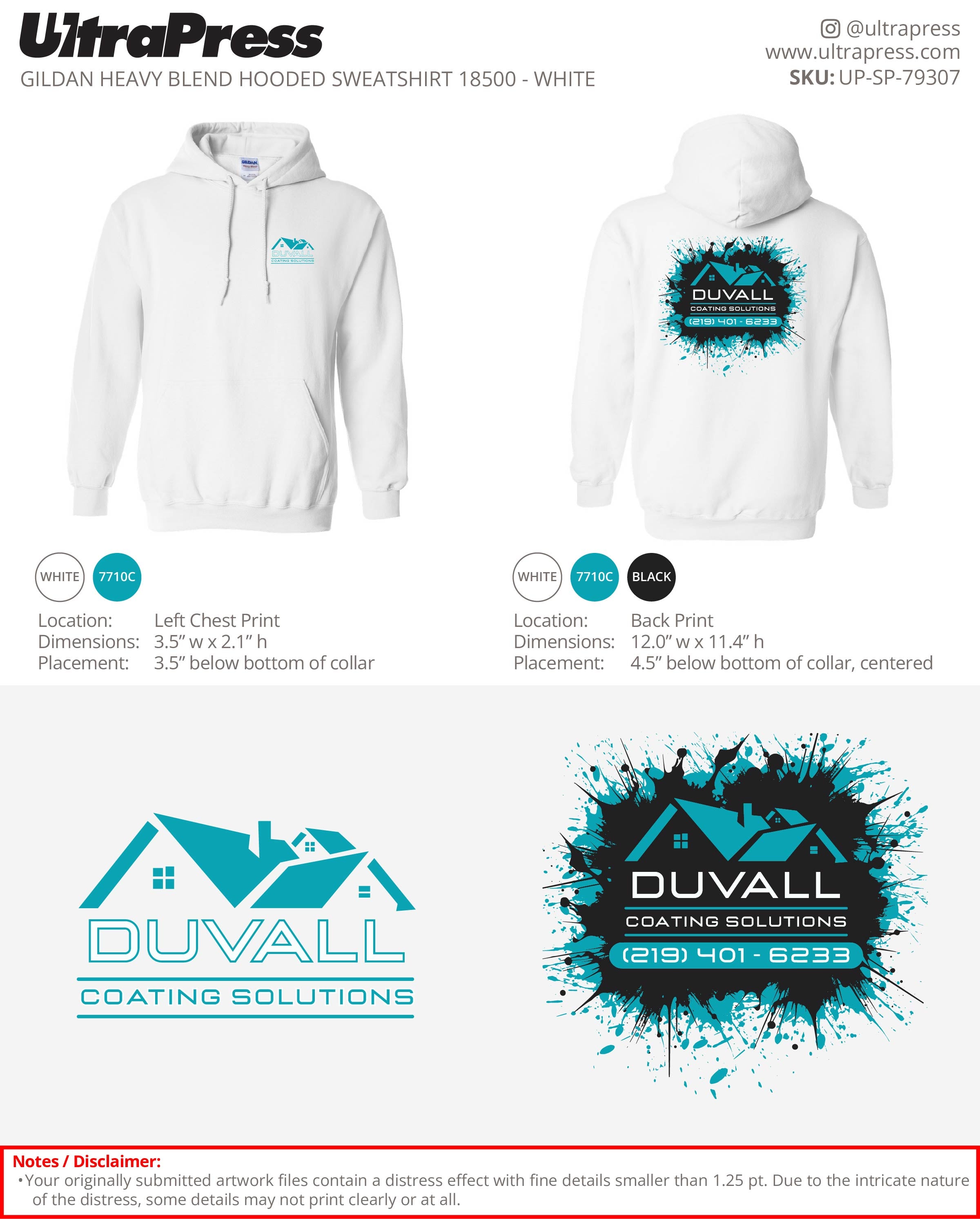 UP-SP-79307 DUVALL Coating Solutions Hoodies - Logan Duvall 50 Min Qty (Bulk)