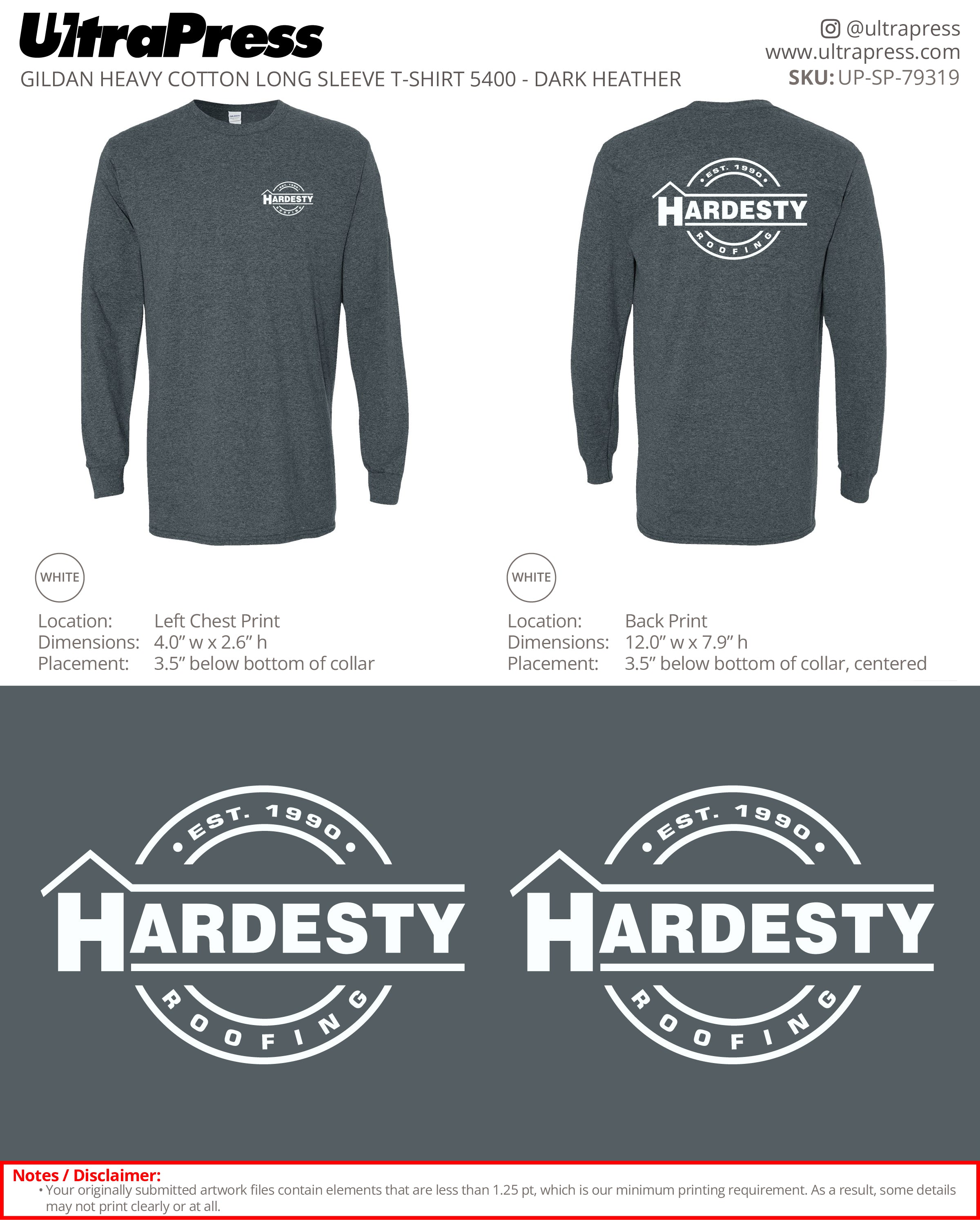 UP-SP-79318 Hardesty Roofing Long Sleeves - Brittany Foster 50 Pieces Package Deal (Bulk)
