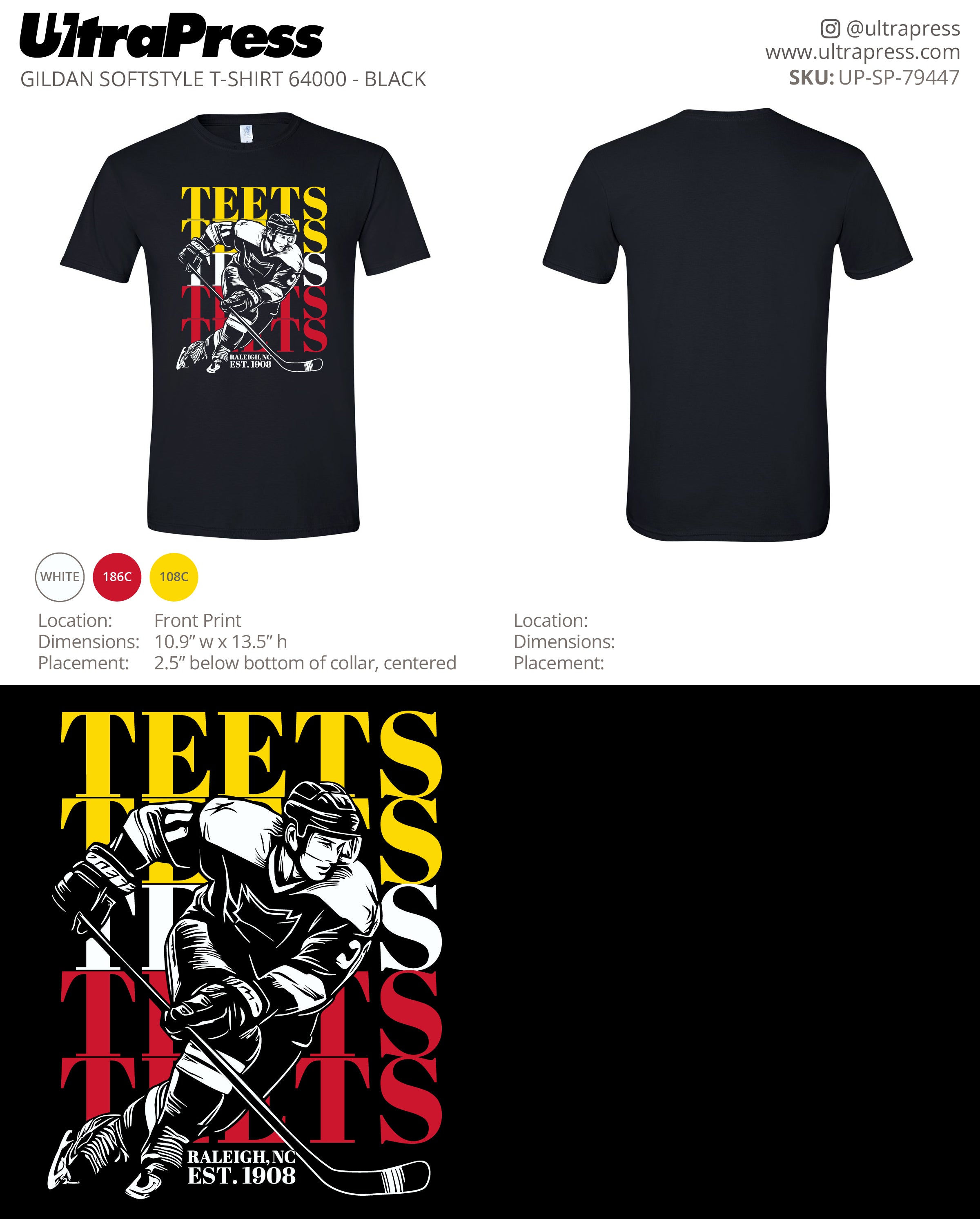 UP-SP-79447 Teets Raleigh, NC Est. 1908 - Bates Battaglia 100 Min Qty (Bulk)