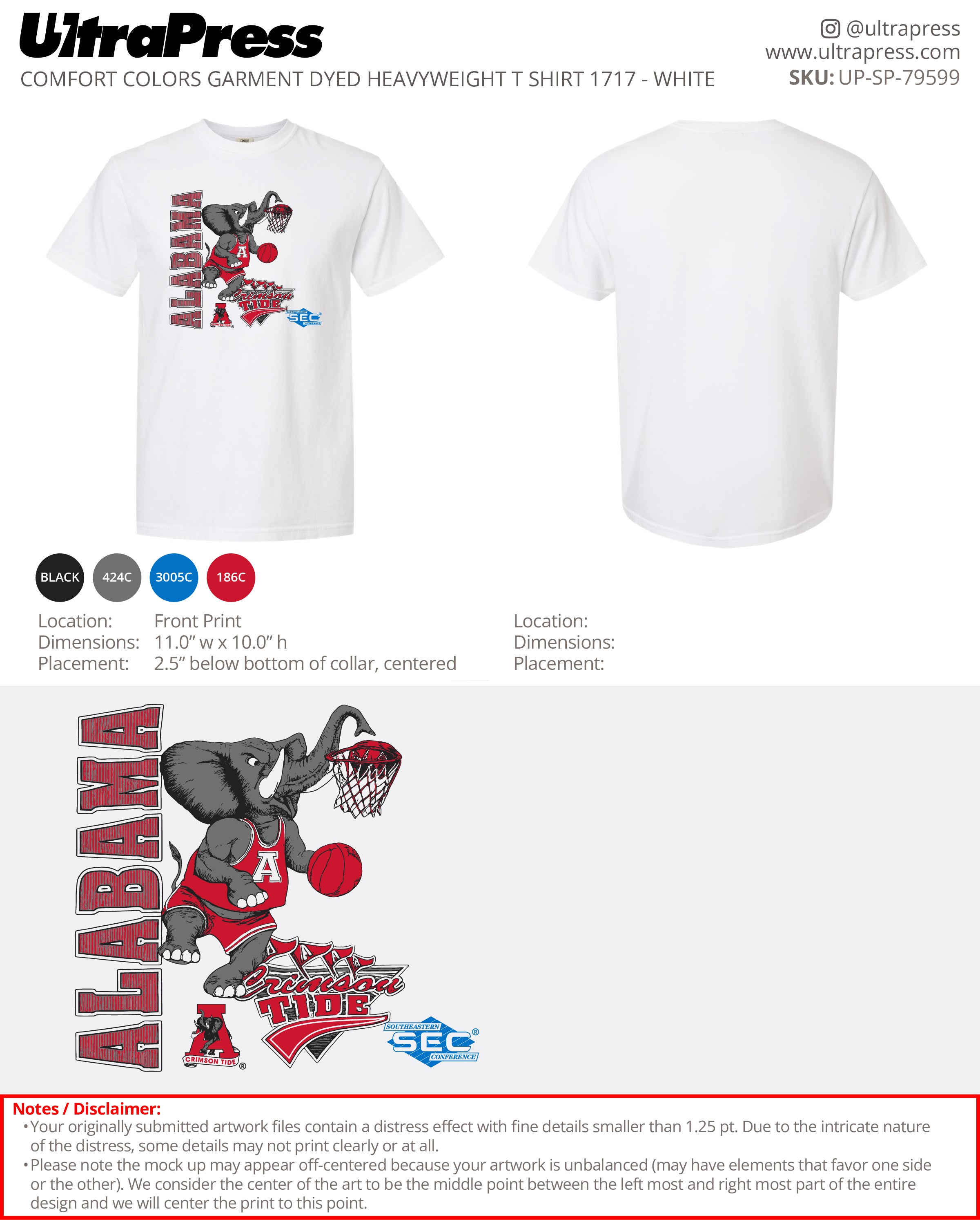 UP-SP-79599 Crimson Tide Alabama - Blake Ander 24 Min Qty (Bulk)