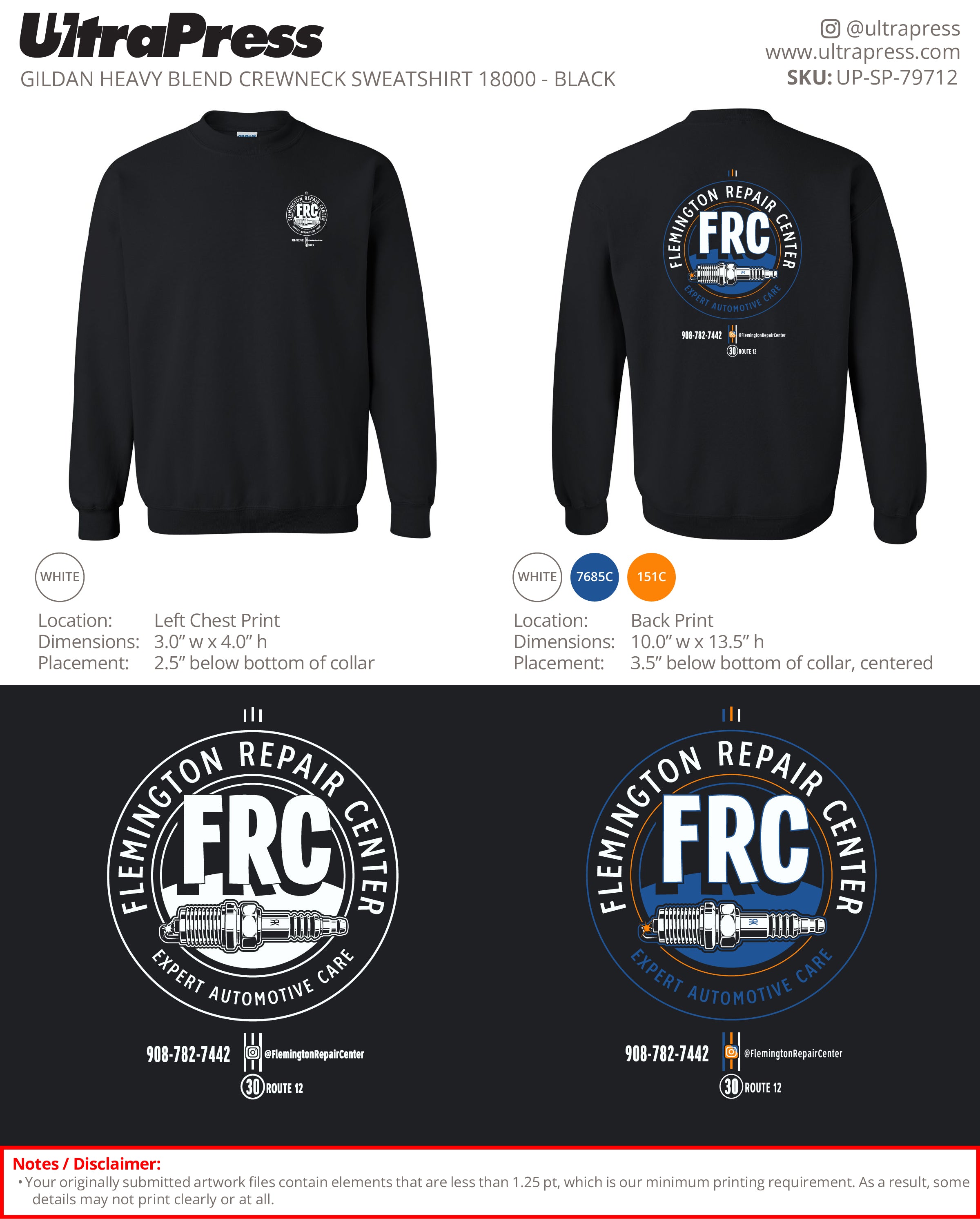 UP-SP-79712 Flemington Repair Center - Ryan Kadezabek 50 Min Qty (Bulk)