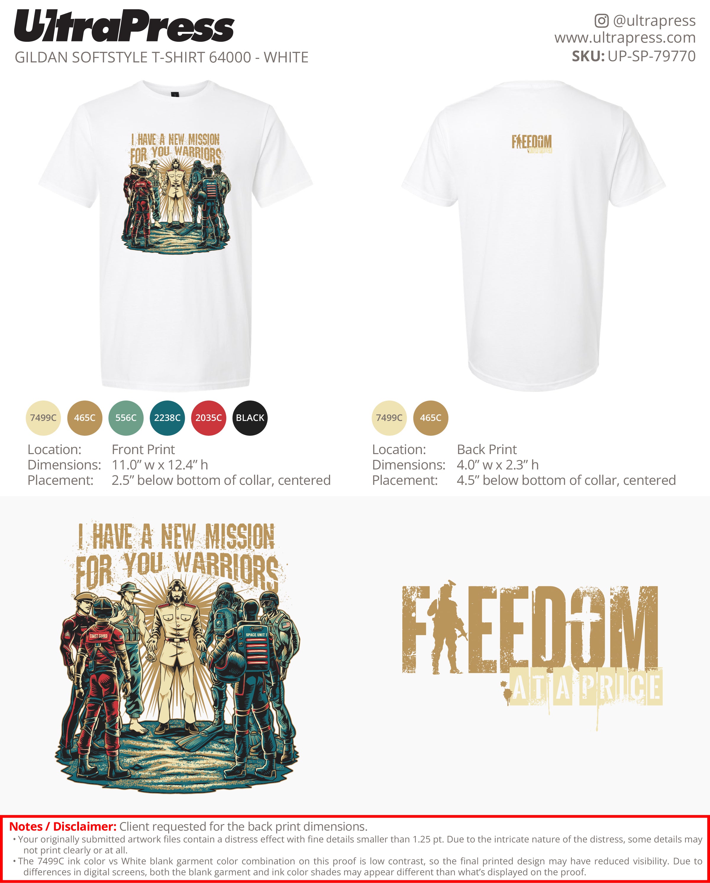 UP-SP-79770 Freedom Jesus and US Military - Benjamin Hutchins 288 Min Qty (Bulk)