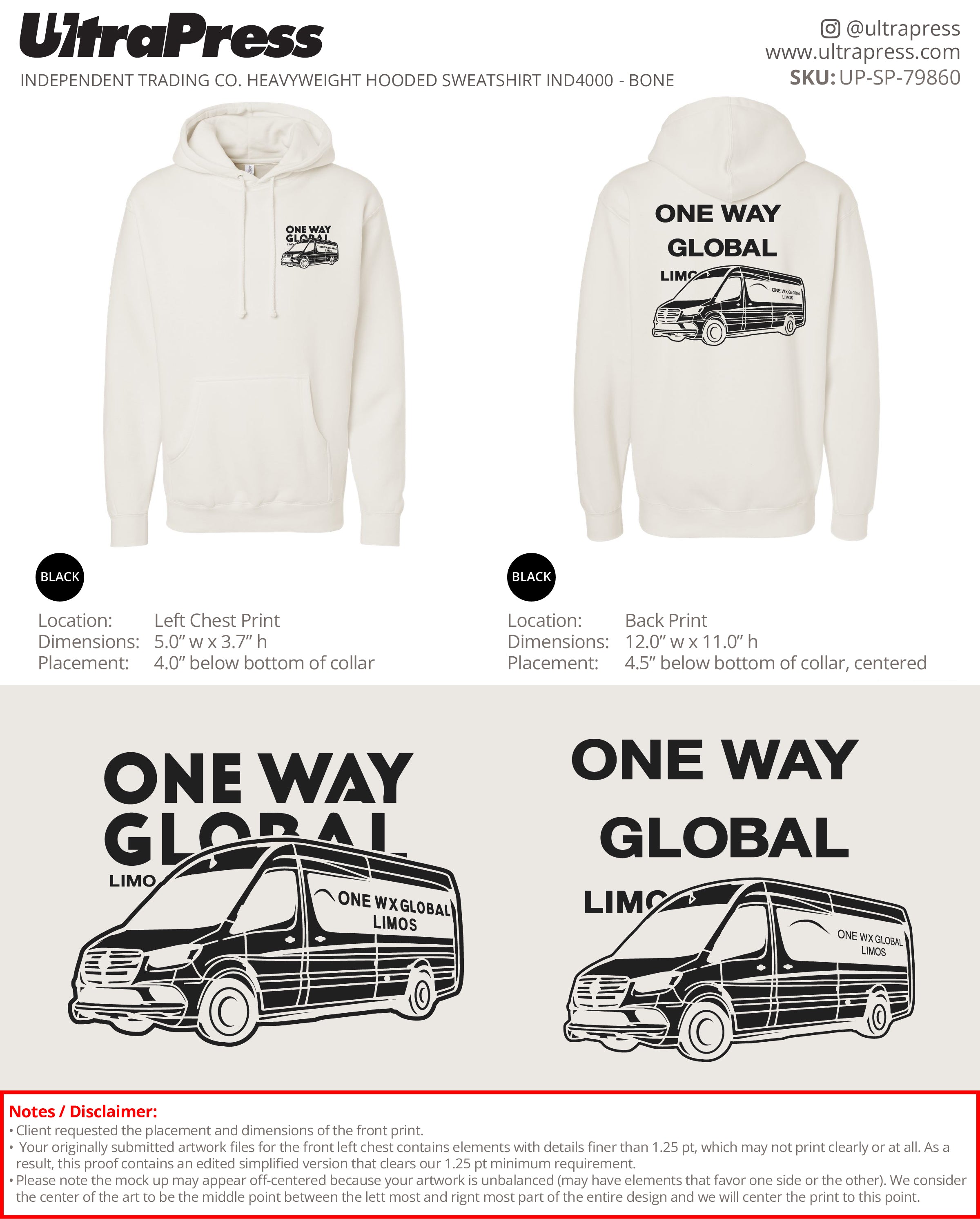 UP-SP-79860 One Way Global Black Ink - Carlvin 24 Min Qty (Bulk)