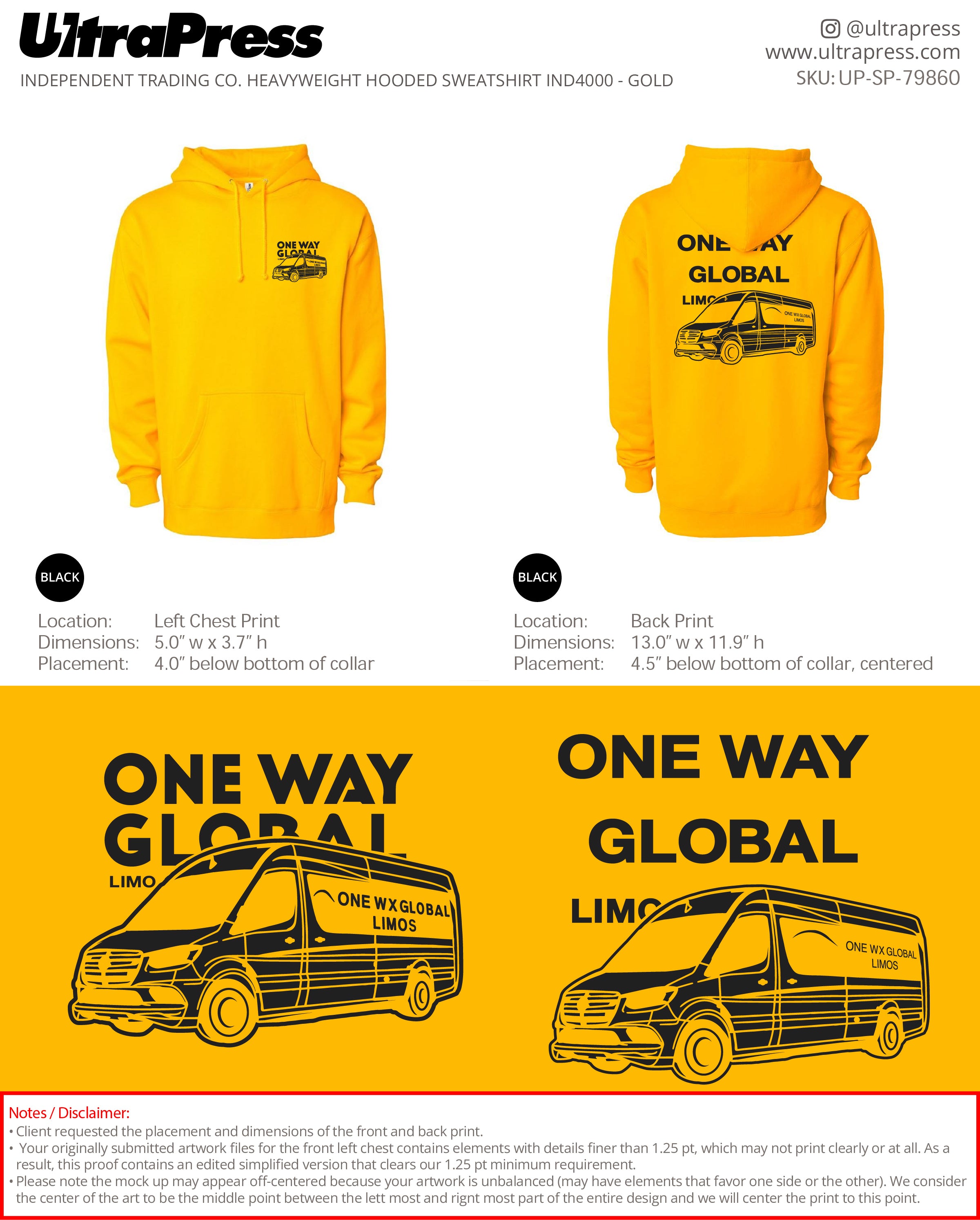 UP-SP-79860 One Way Global Black Ink - Carlvin 24 Min Qty (Bulk)