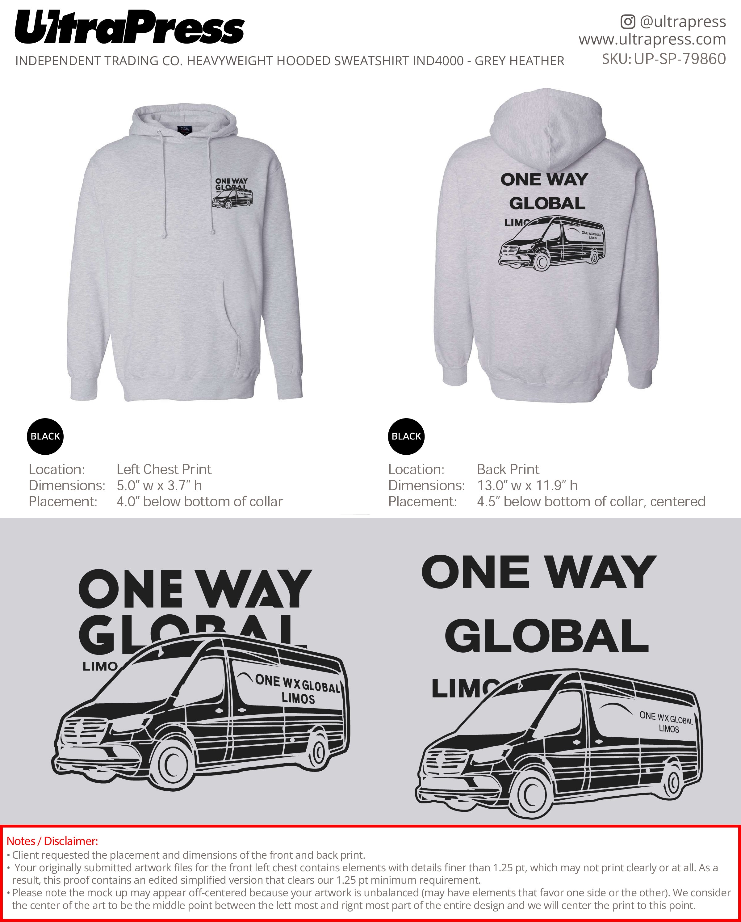 UP-SP-79860 One Way Global Black Ink - Carlvin 24 Min Qty (Bulk)