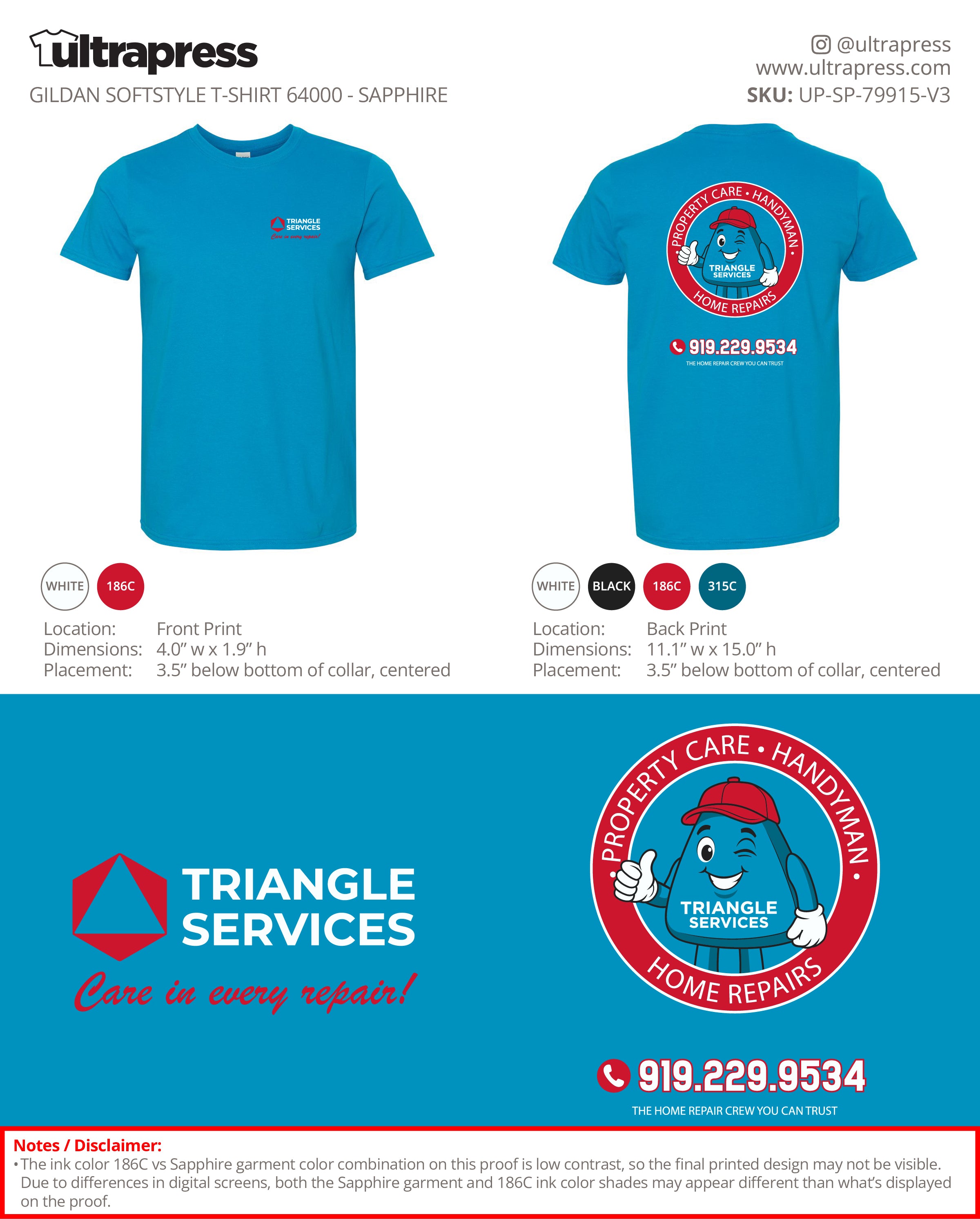 UP-SP-79915 Triangle Services - Regina Botin - 100 Min Qty - Package Deal (Bulk)