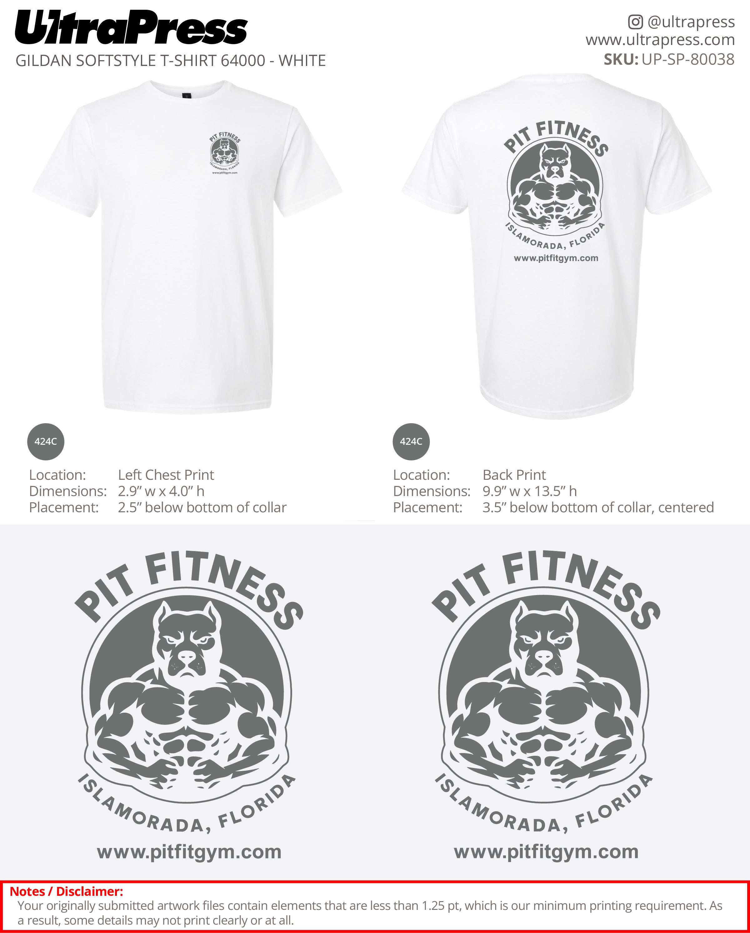 UP-SP-80038 Pit Fitness- Richard Conroy 100 Min Qty (Bulk)