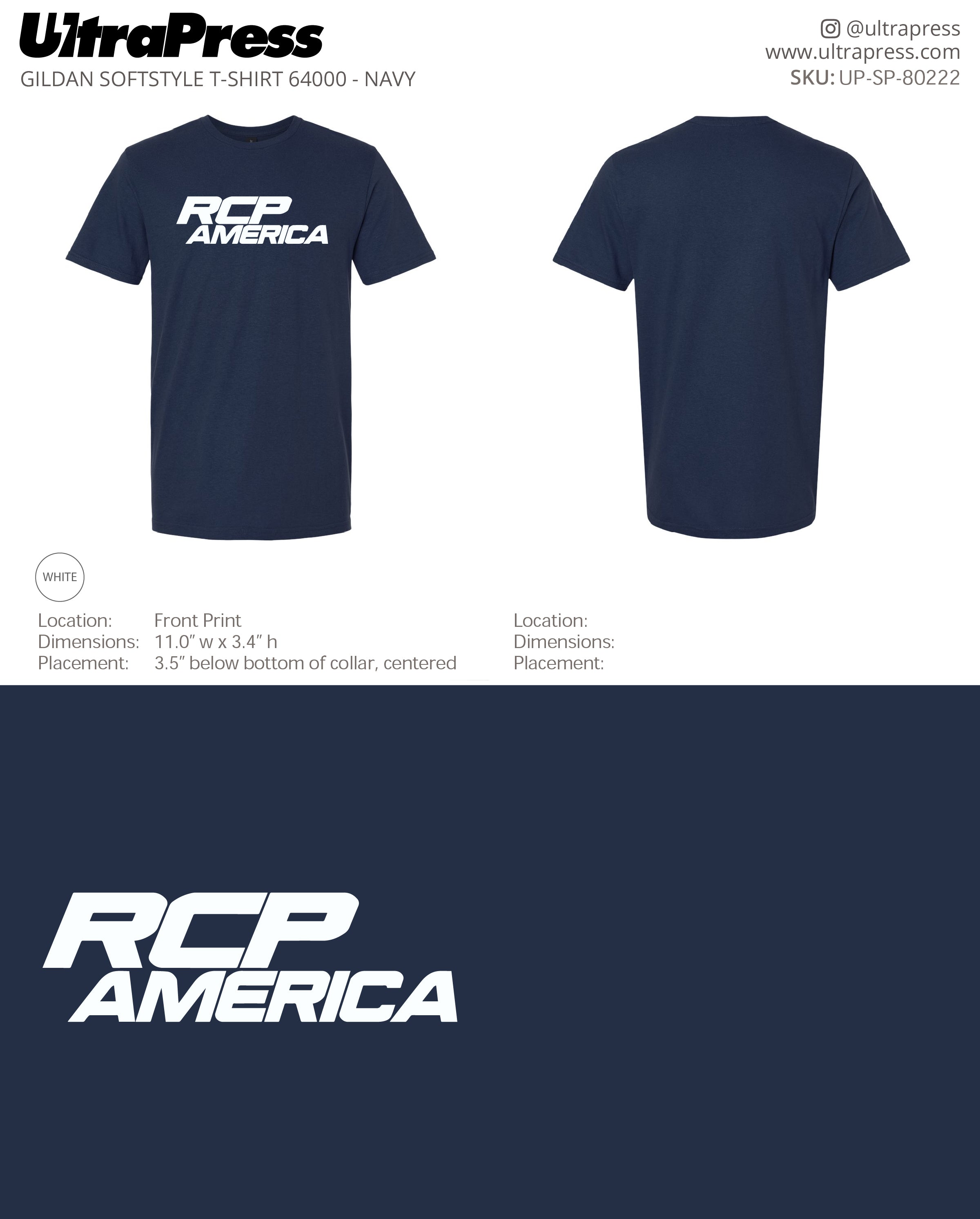 UP-SP-80222 RCP America Blue Shirts - Kellie Johnson 100 Min Qty (Bulk)