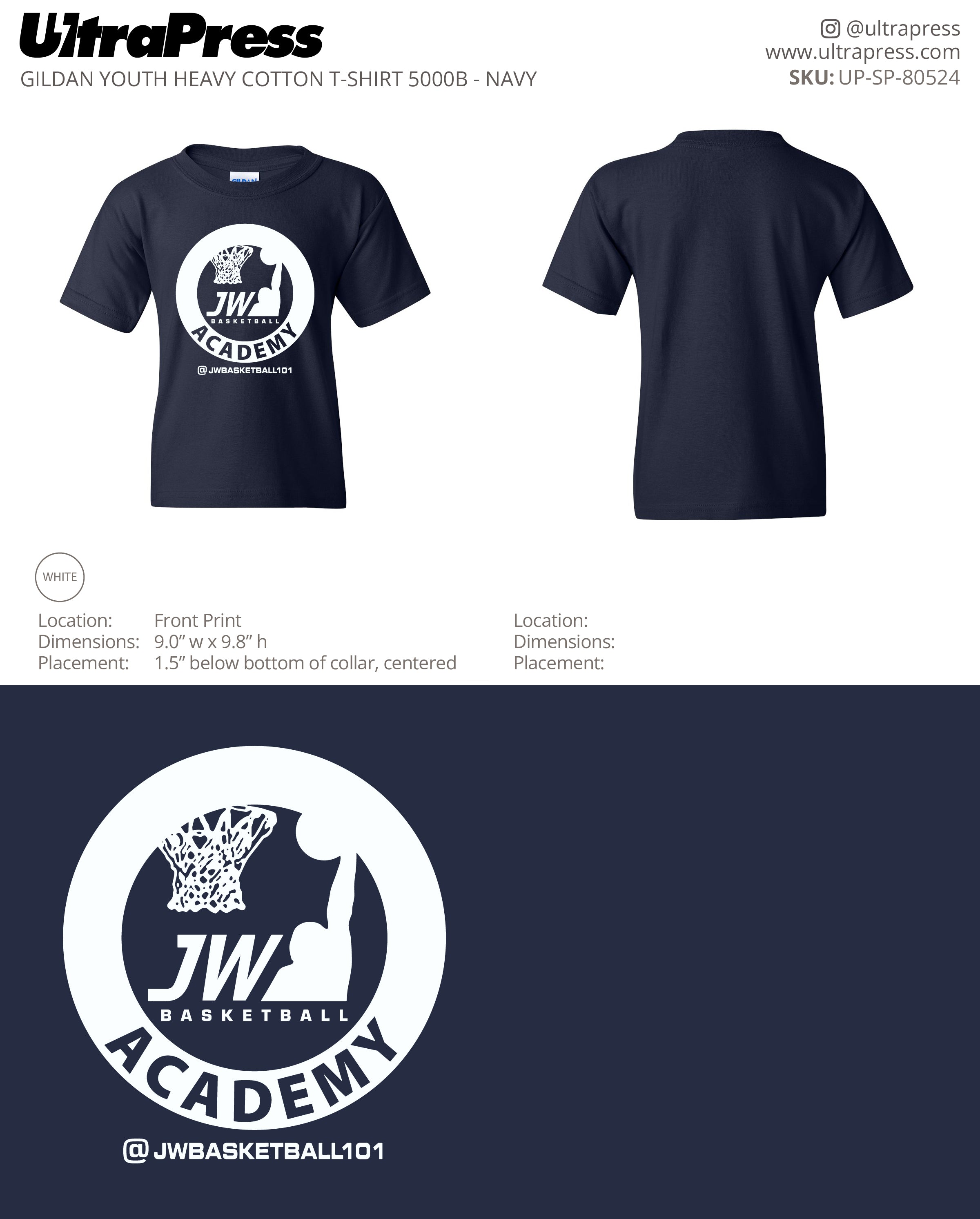 UP-SP-80524 JW Basketball Academy - William Wright 100 Min Qty (Bulk)