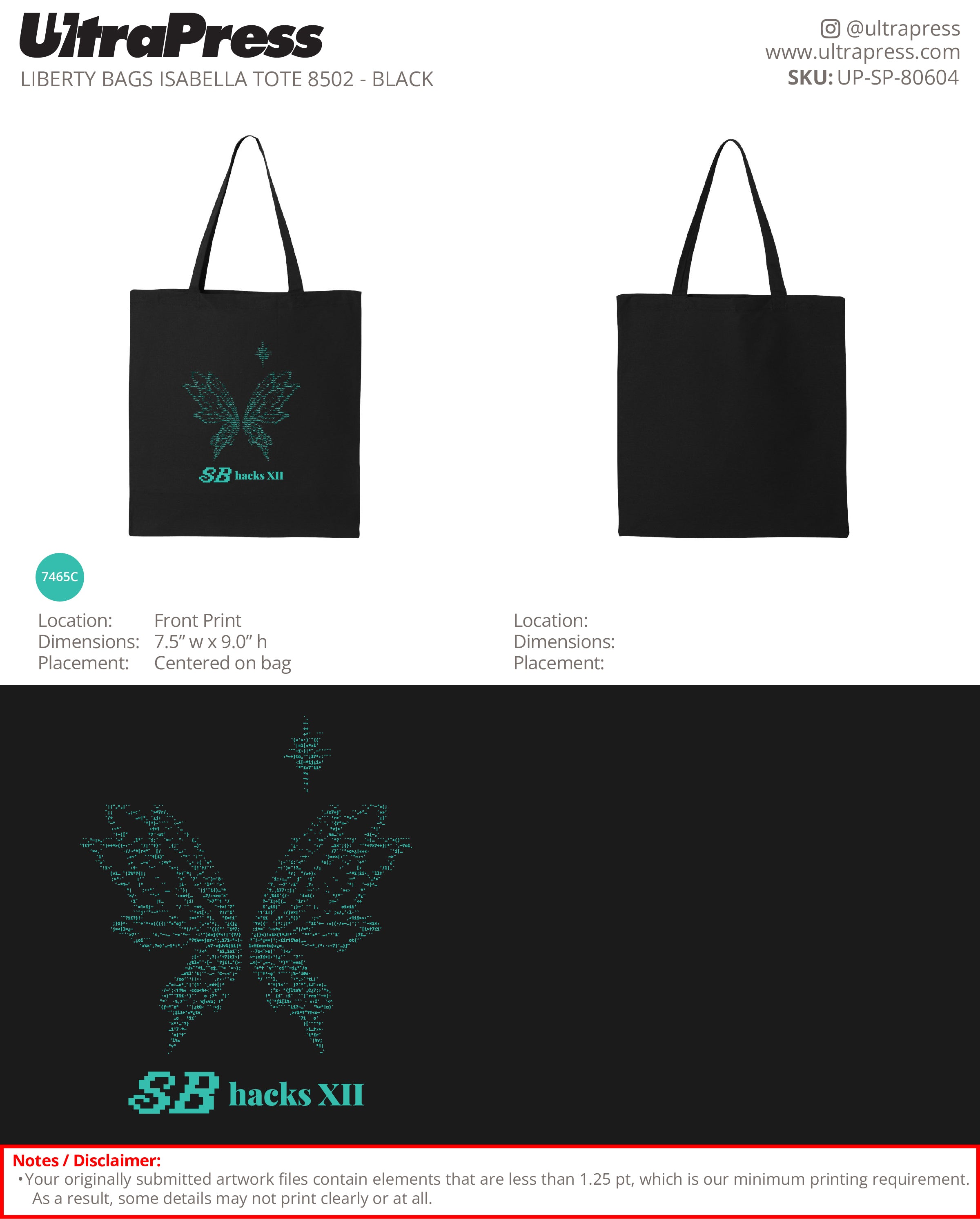 UP-SP-80604 SB Hacks XII Totes - Pranav Gunhal 400 Min Qty (Bulk)