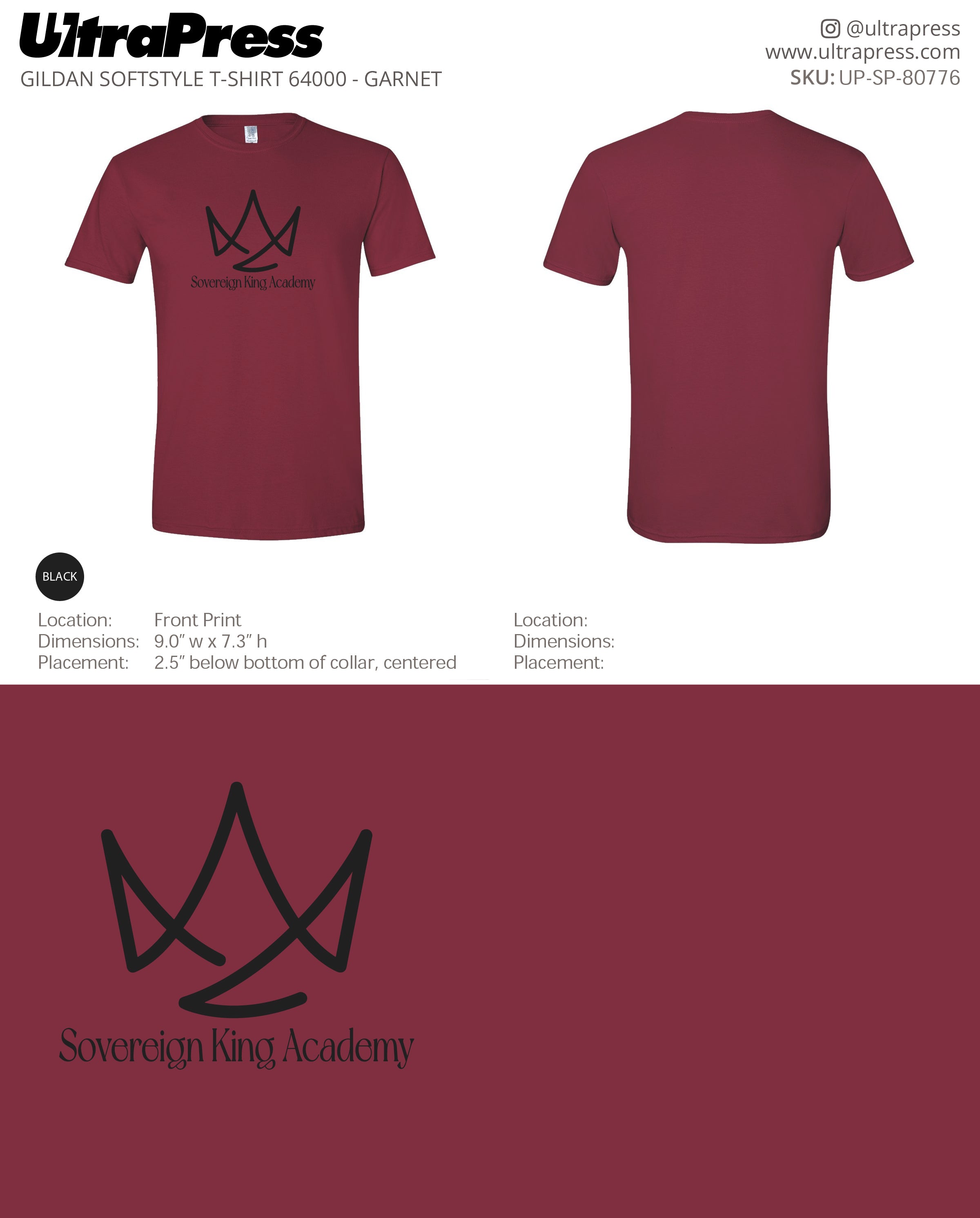 UP-SP-80776 Sovereign King Academy TShirts - Gregory Anglen 100 Pieces Package Deal (Bulk)