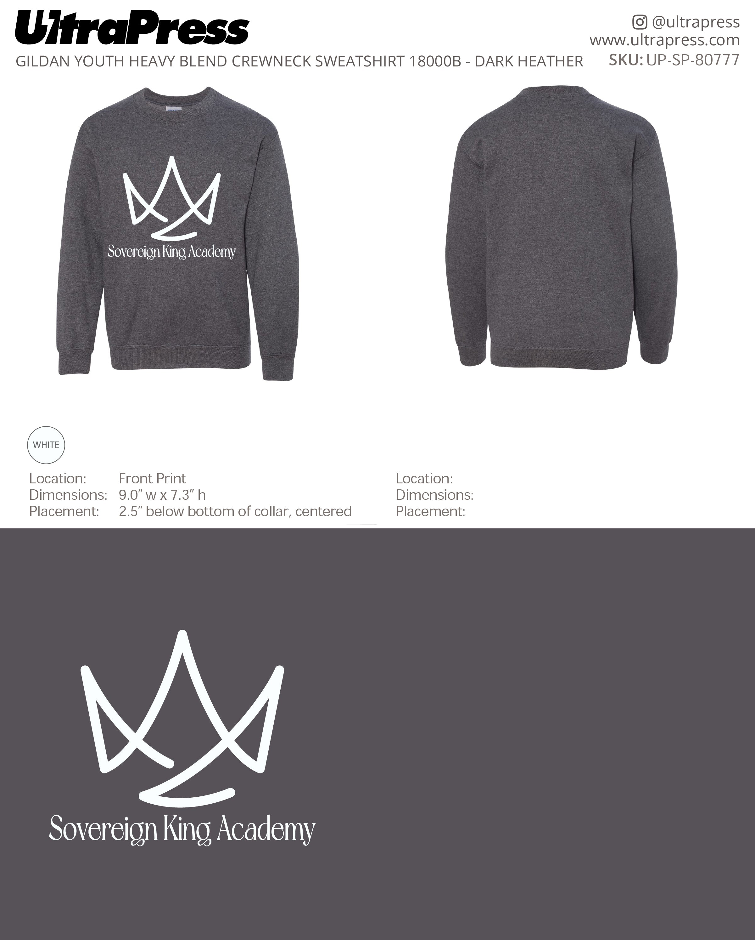 UP-SP-80777 Sovereign King Academy Sweatshirts - Gregory Anglen 50 Pieces Package Deal (Bulk)