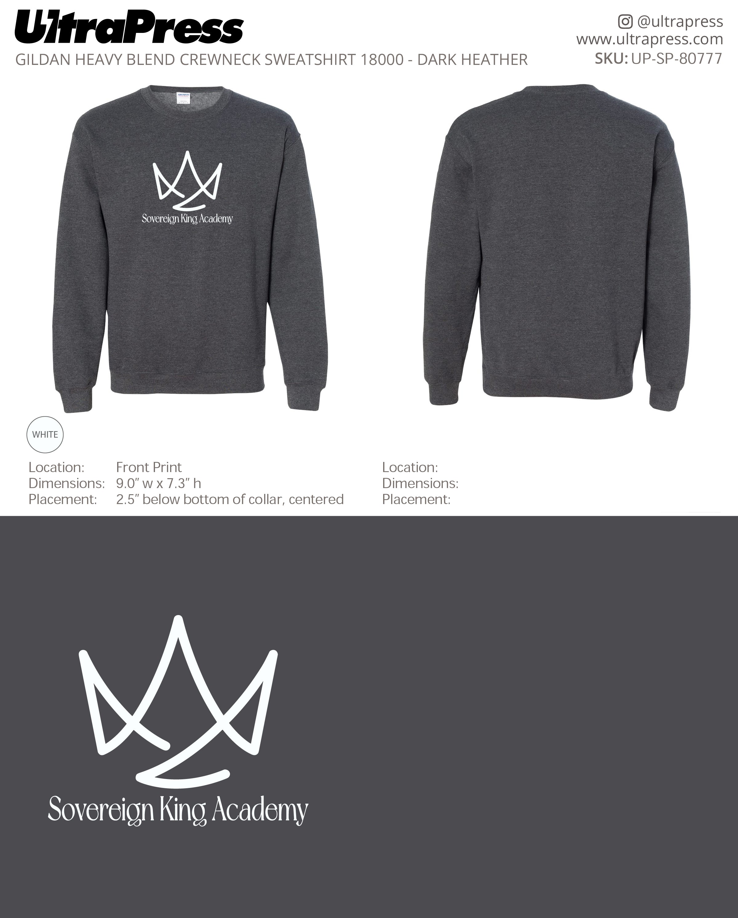 UP-SP-80777 Sovereign King Academy Sweatshirts - Gregory Anglen 50 Pieces Package Deal (Bulk)
