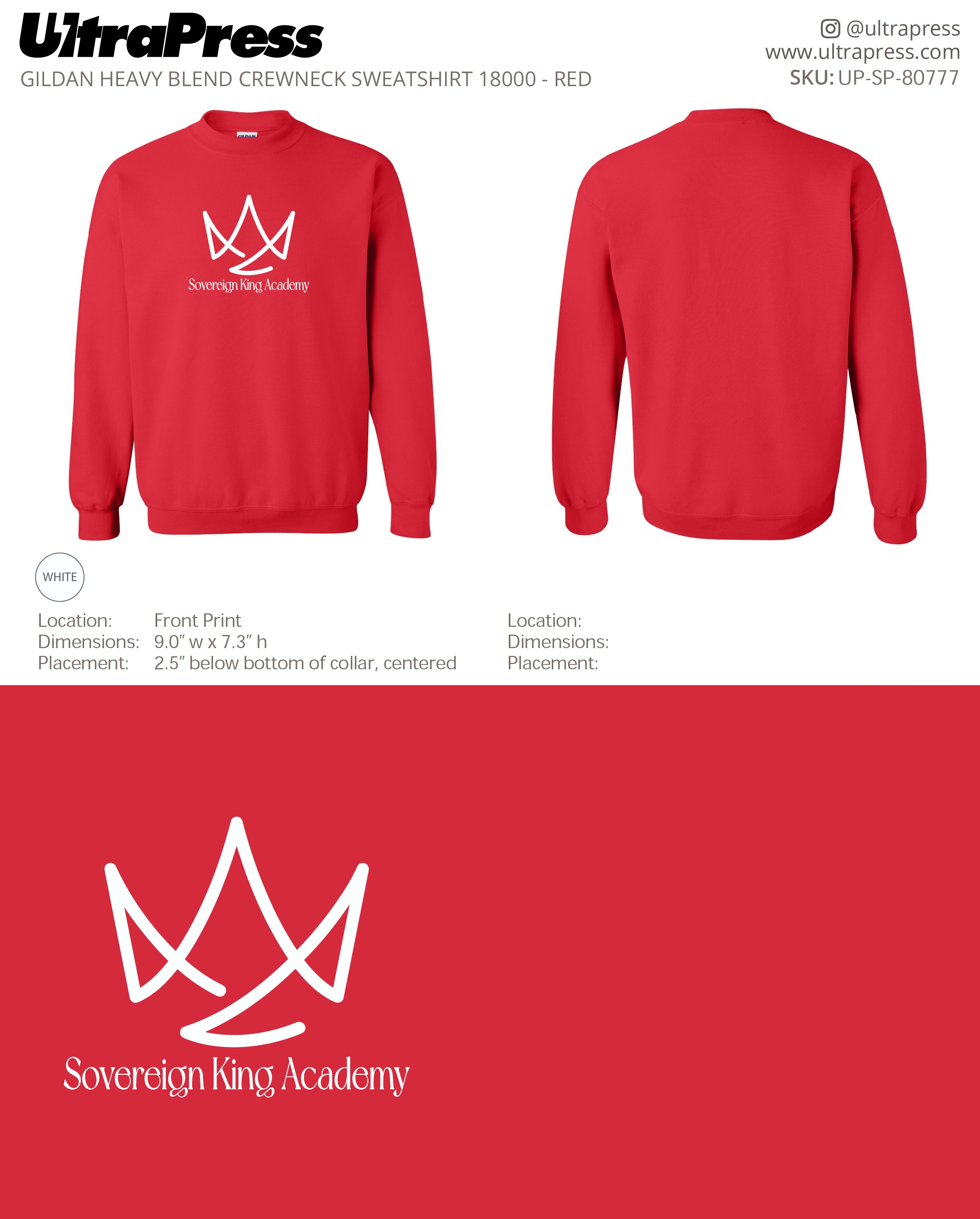 UP-SP-80777 Sovereign King Academy Sweatshirts - Gregory Anglen 50 Pieces Package Deal (Bulk)