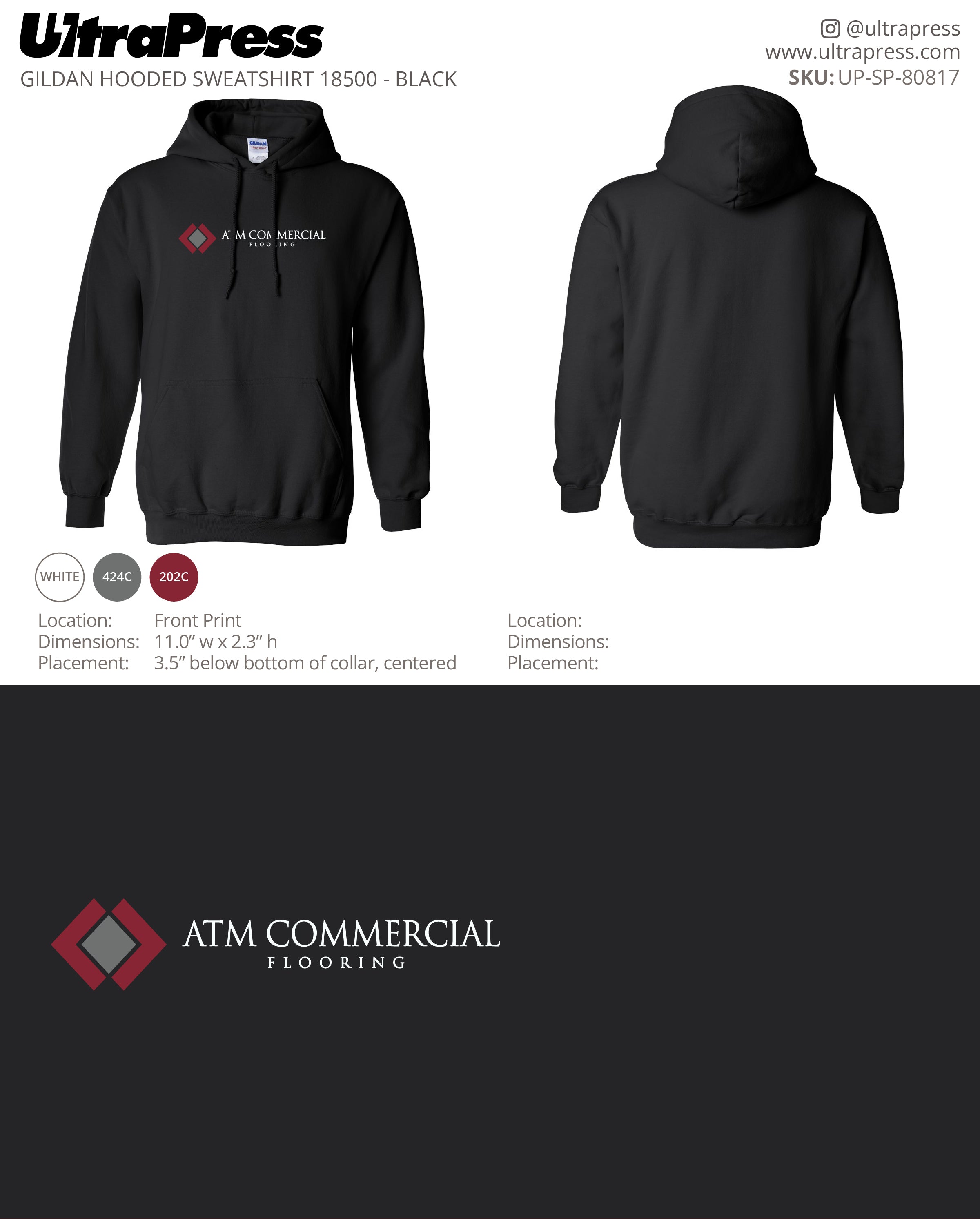 UP-SP-80817 ATM Commercial Flooring (Hoodies) - Jerry Brannan 50 Min Qty (Bulk)