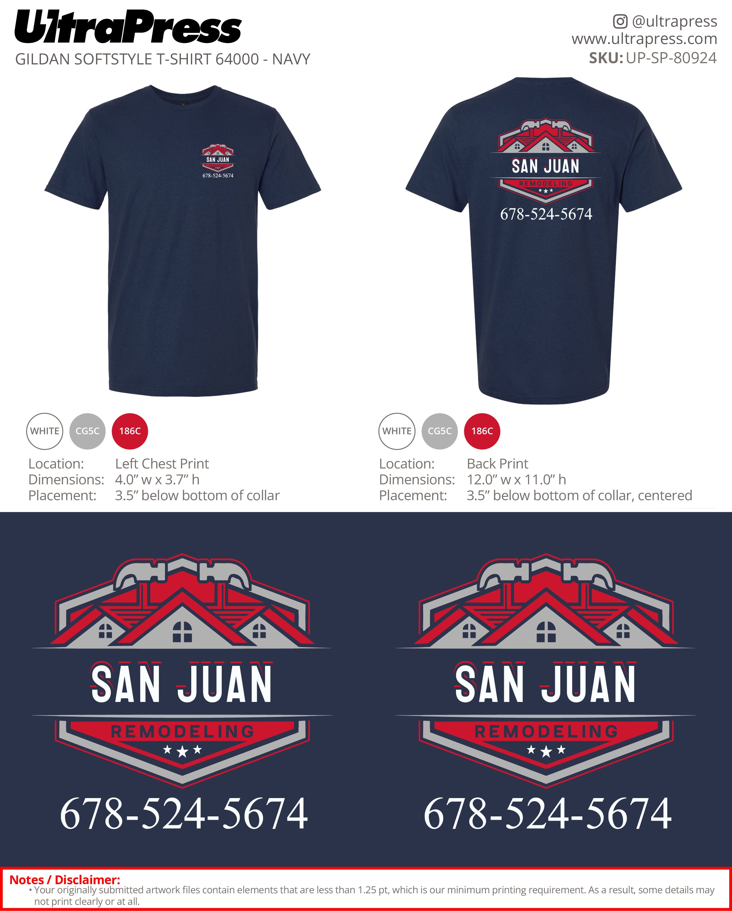 UP-SP-80924 San Juan Remodeling - David San Juan 100 Min Qty (Bulk)