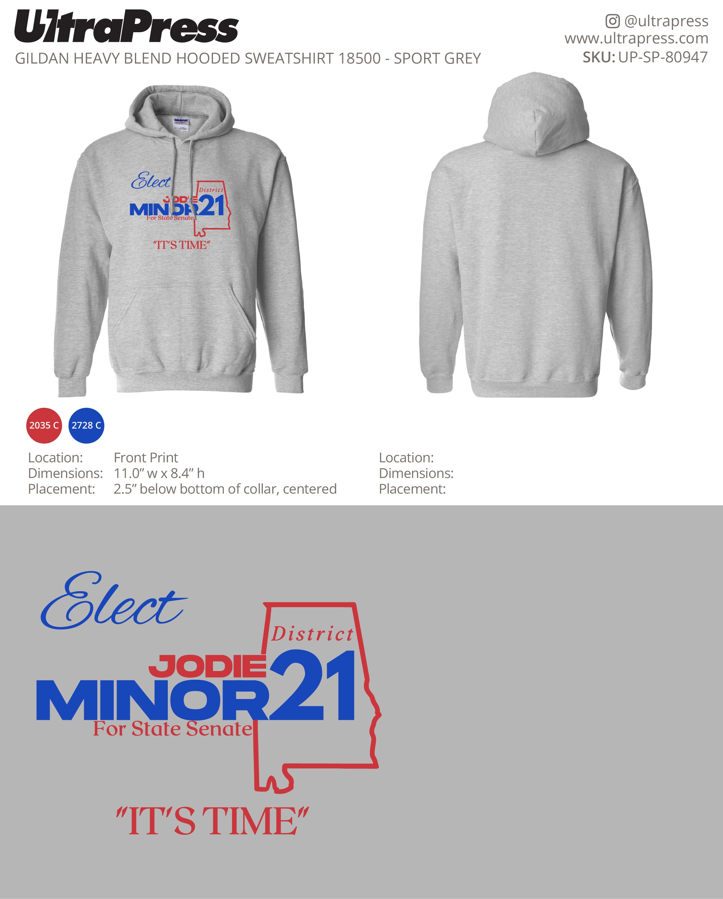 UP-SP-80947 JODIE MINOR D21 HOODIES - Jodie Minor 50 Min Qty (Bulk)