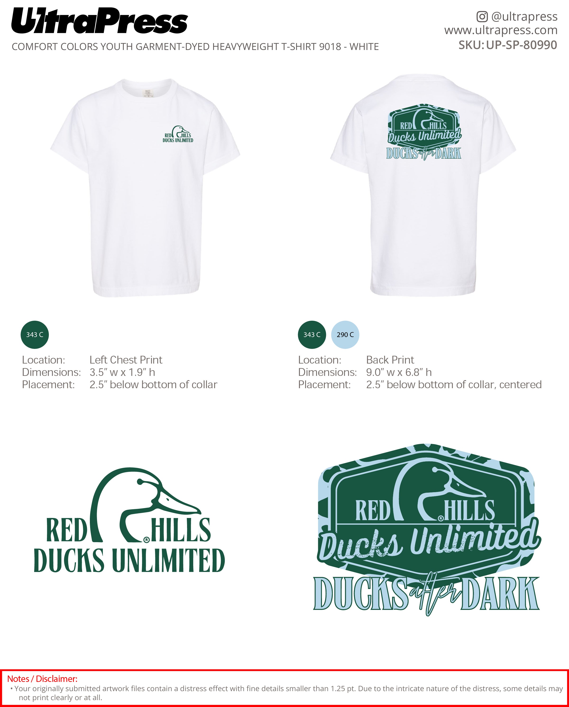 UP-SP-80990 Red Hills Ducks Unlimited - Desta Gourley 100 Min Qty (Bulk)