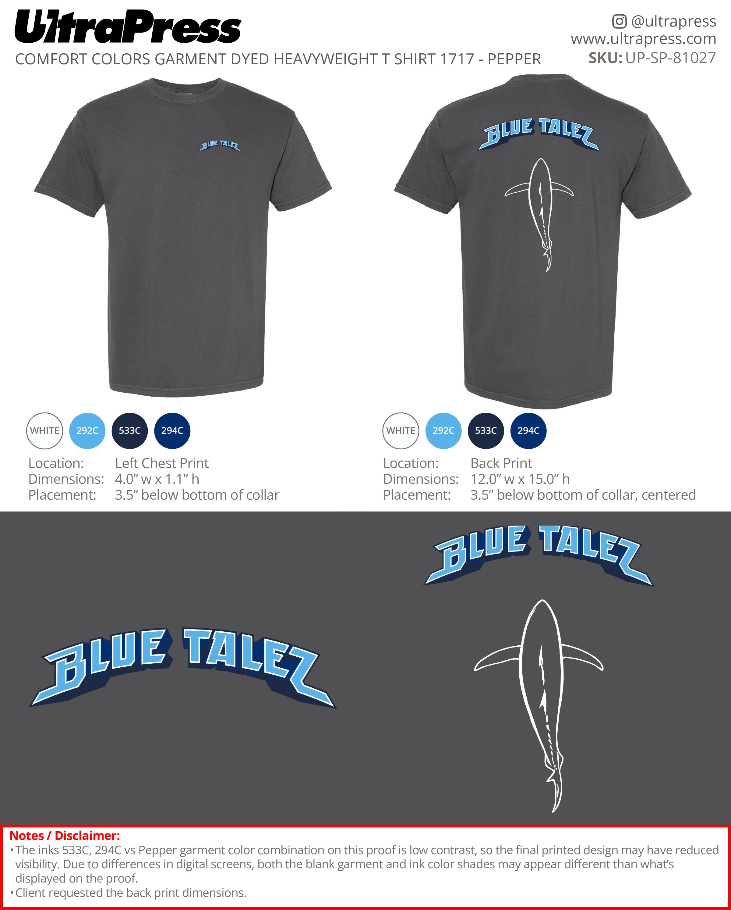 UP-SP-81027 Blue Tales (T-Shirts)- Christopher Lee 100 Min Qty (Bulk)