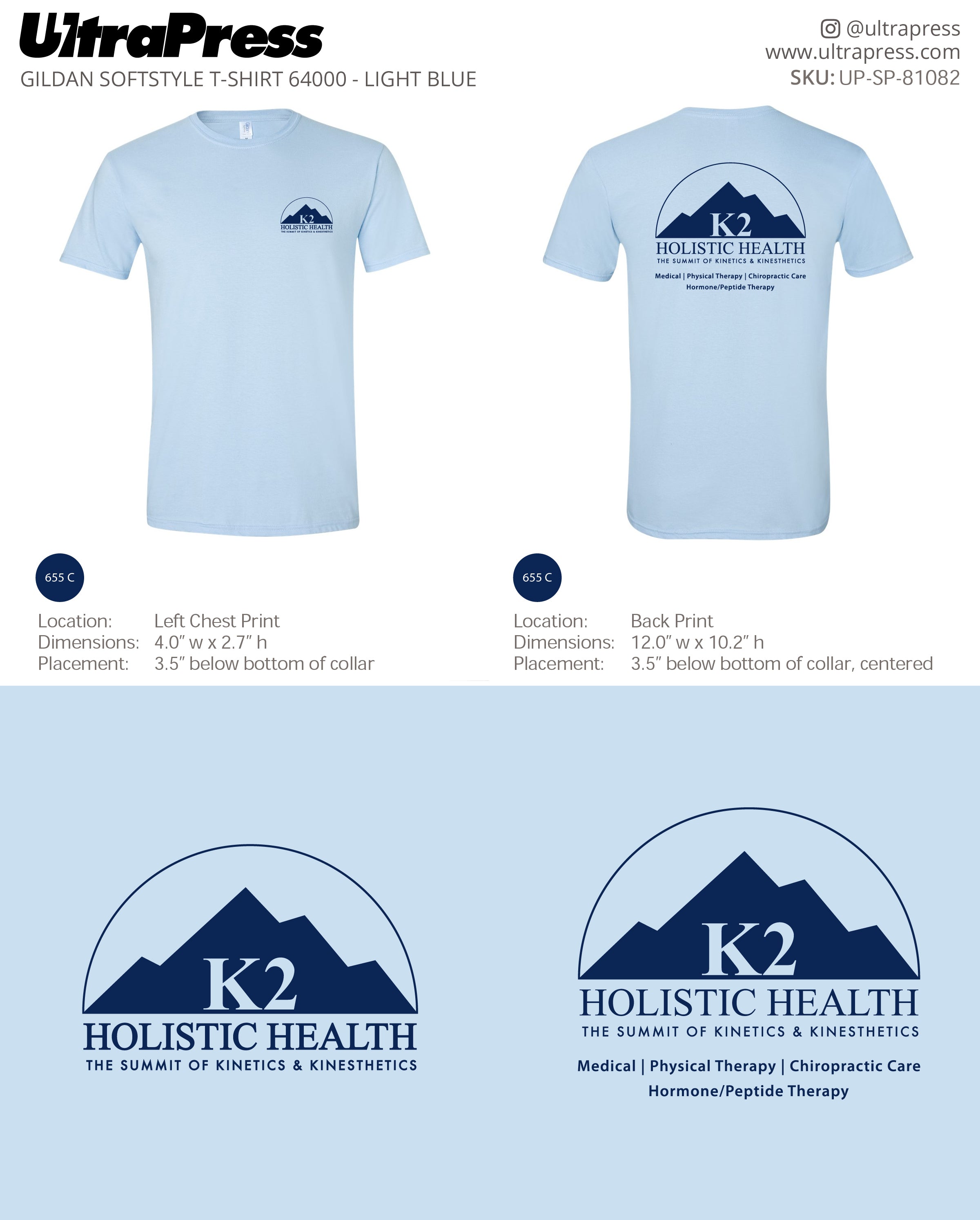 UP-SP-81082 K2 Holistic Health (Navy Logo) - Jason Howe 100 Min Qty (Bulk)