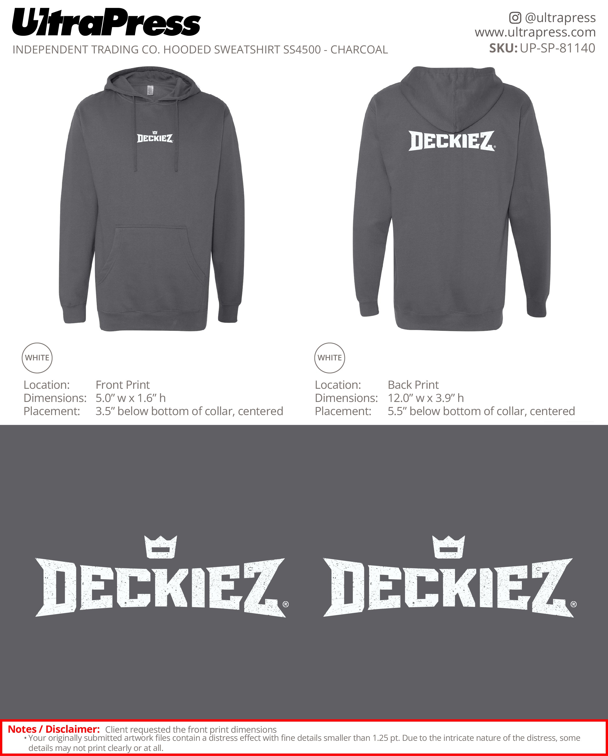 UP-SP-81140 Deckiez Hoodies - Mike Herk - 50 Min Qty - Package Deal (Bulk)