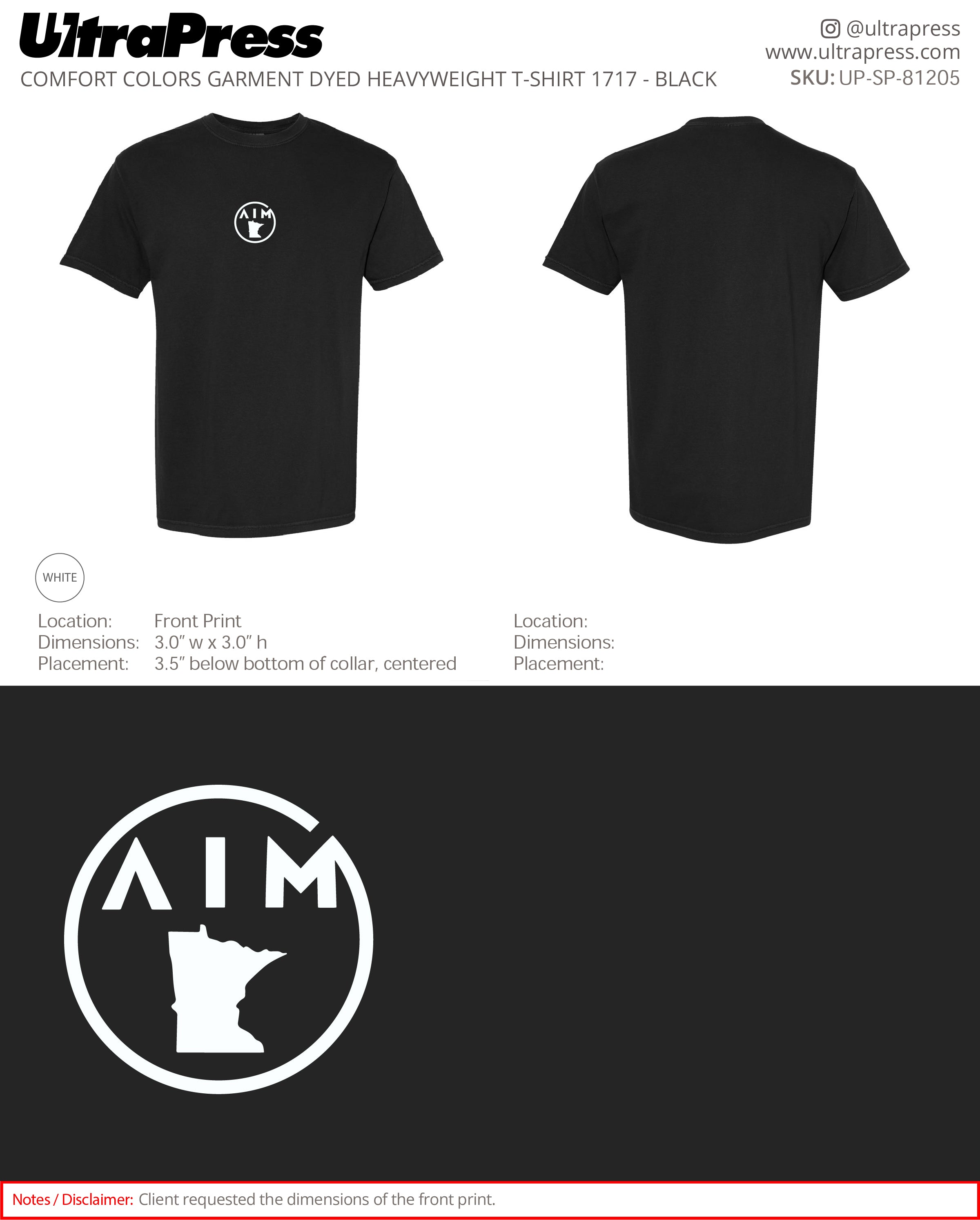 UP-SP-81205 AIM (White Logo) - Bobby Loukinen 100 Min Qty (Bulk)