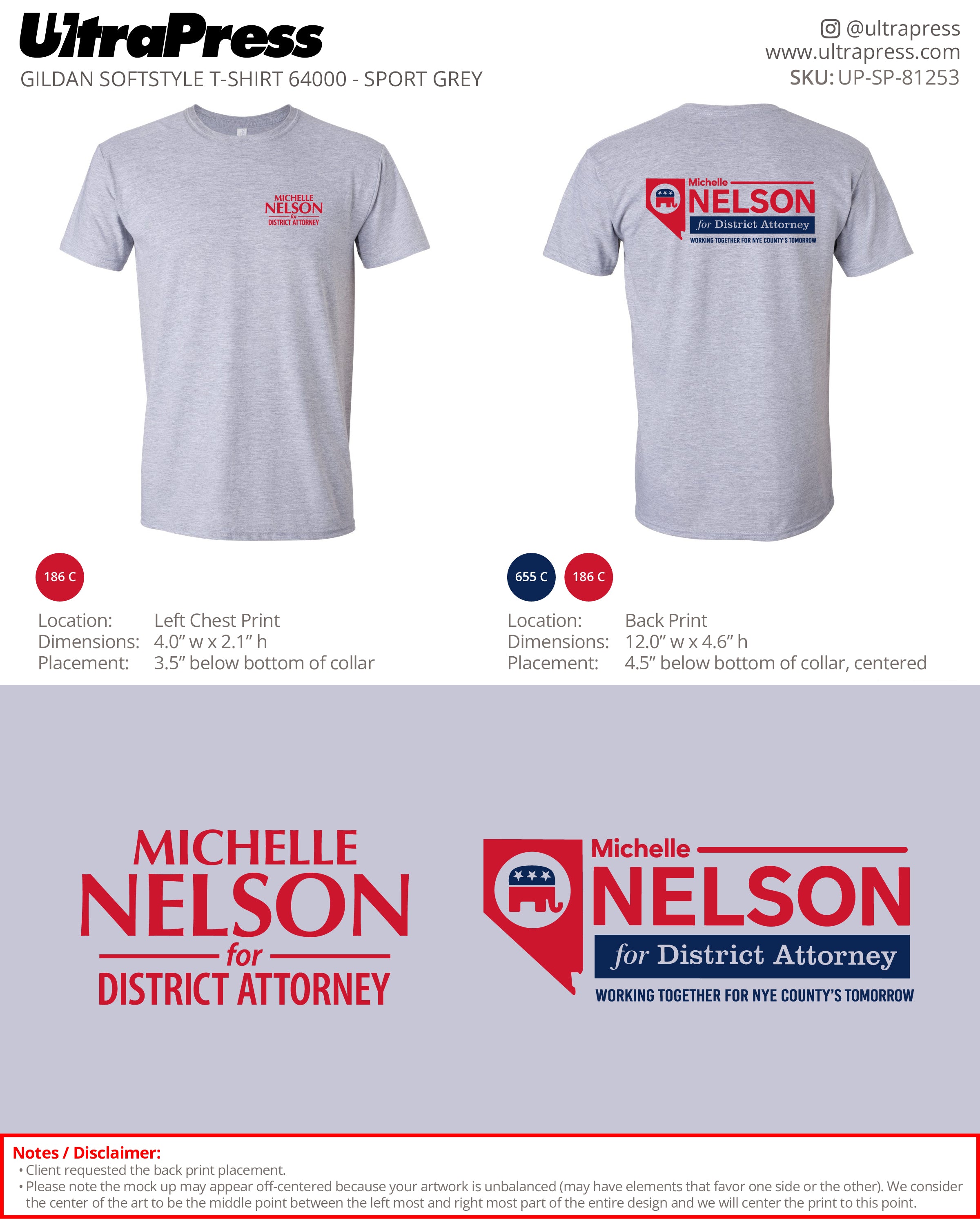 UP-SP-81253 Michelle Nelson For District Attorney - MICHELLE NELSON 100 Pieces Package Deal (Bulk)