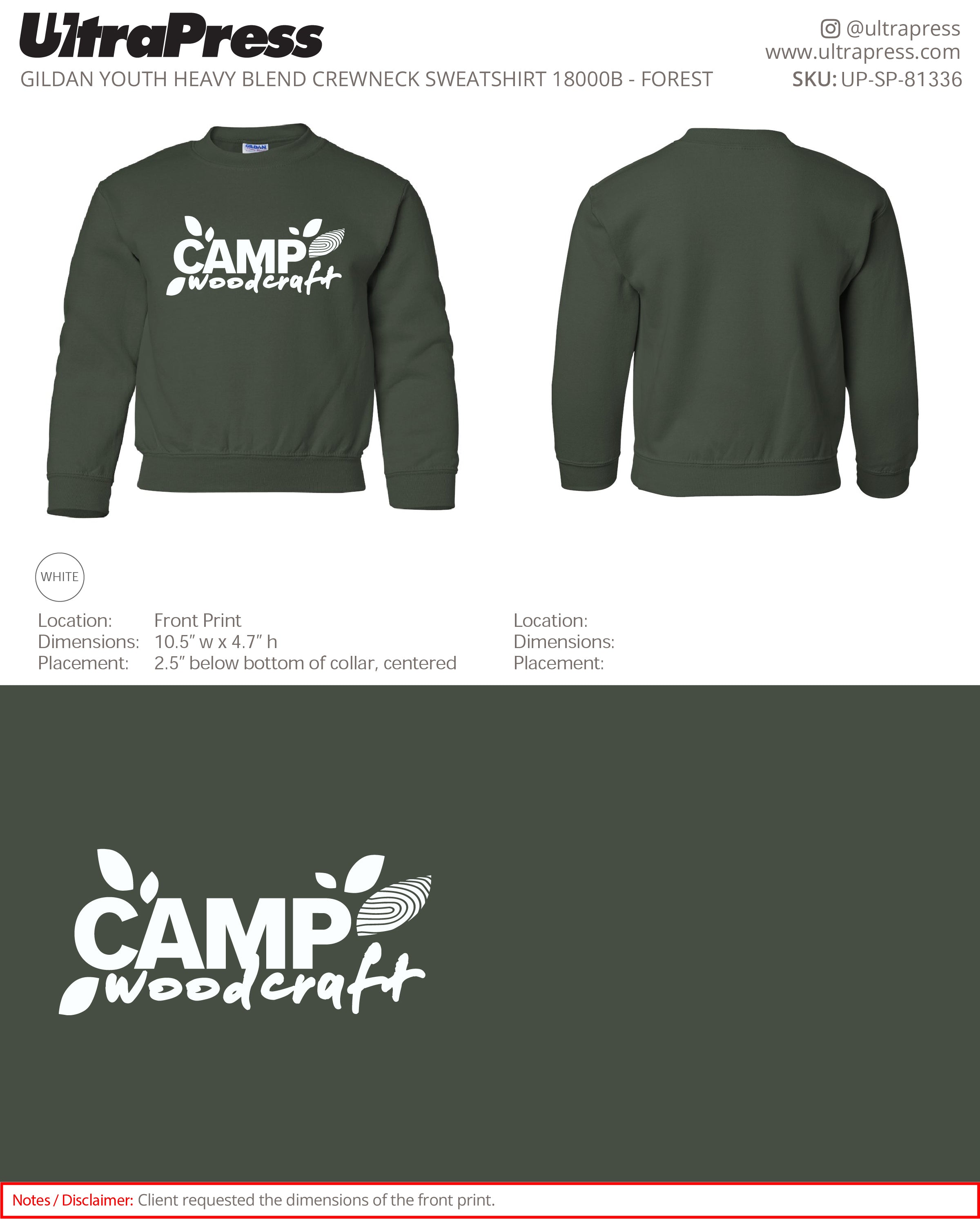 UP-SP-81336 Camp Woodcraft Printed Sweaters - Israel Serna - 250 Min Qty (Bulk)