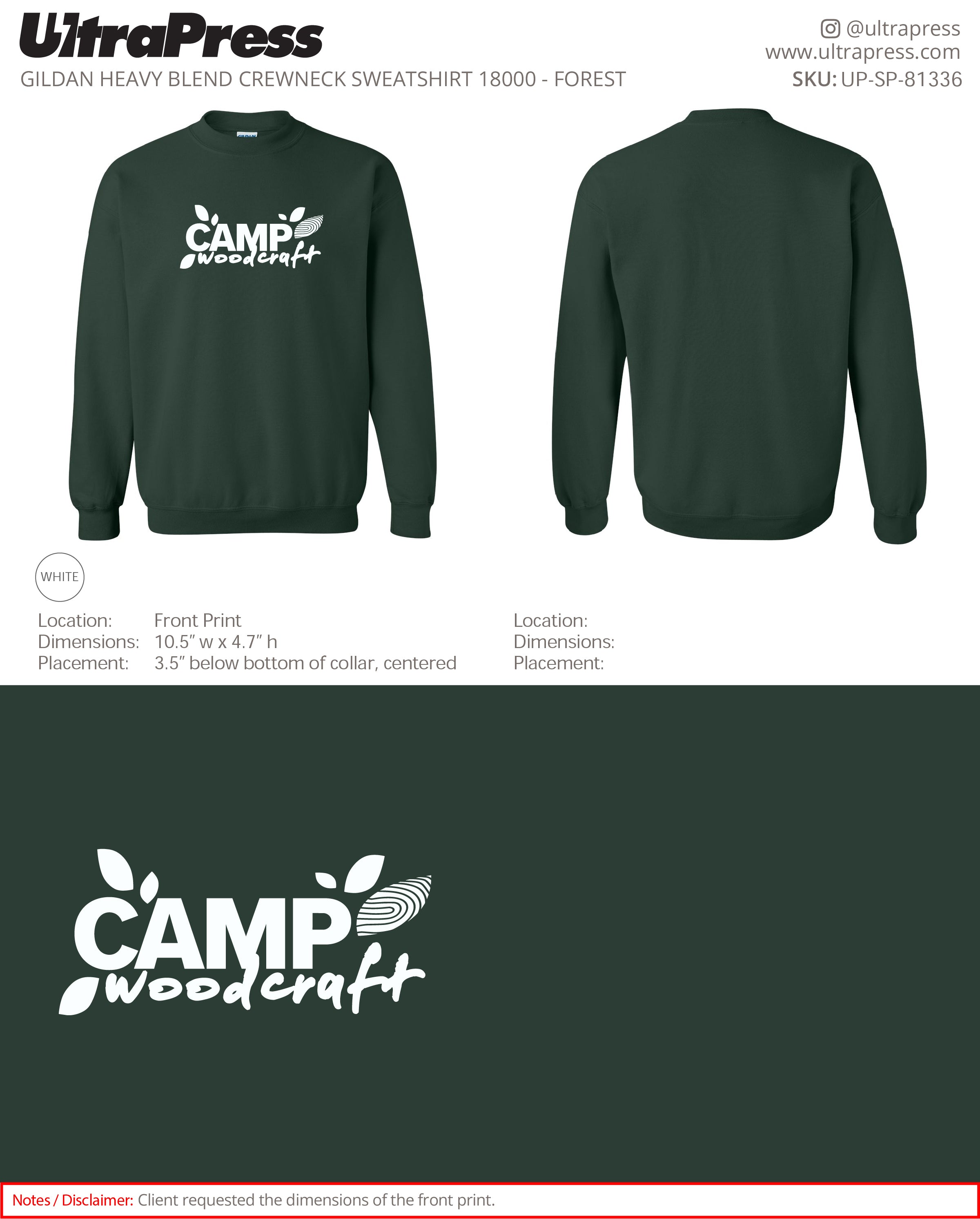 UP-SP-81336 Camp Woodcraft Printed Sweaters - Israel Serna - 250 Min Qty (Bulk)