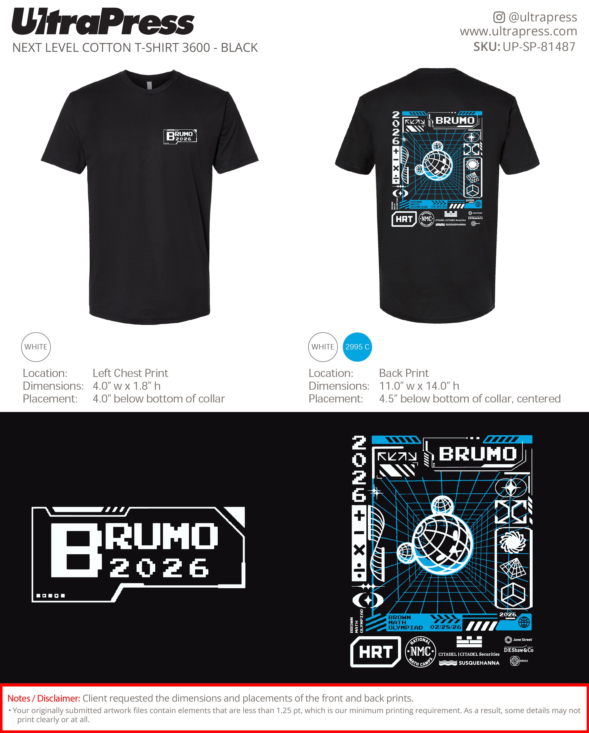 UP-SP-81487 Brumo 2026 (white and cyan) - Brown University Math Olympiad 100 Pieces Package Deal (Bulk)