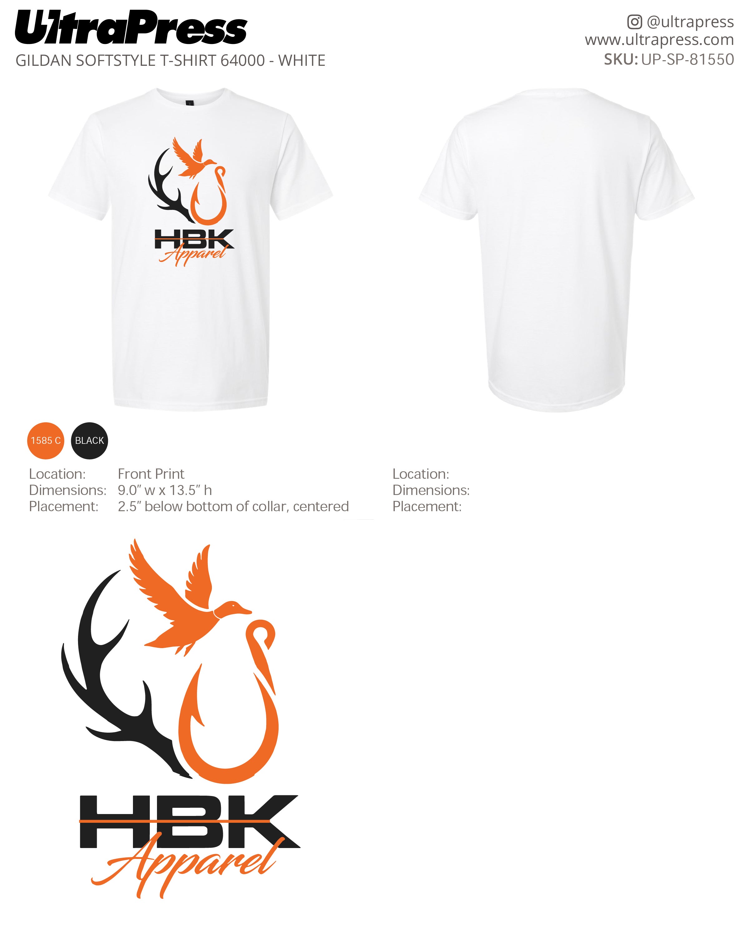 UP-SP-81550 HBK apparel (white tees) - TIMOTHY GARBELMAN 100 Pieces Package Deal (Bulk)