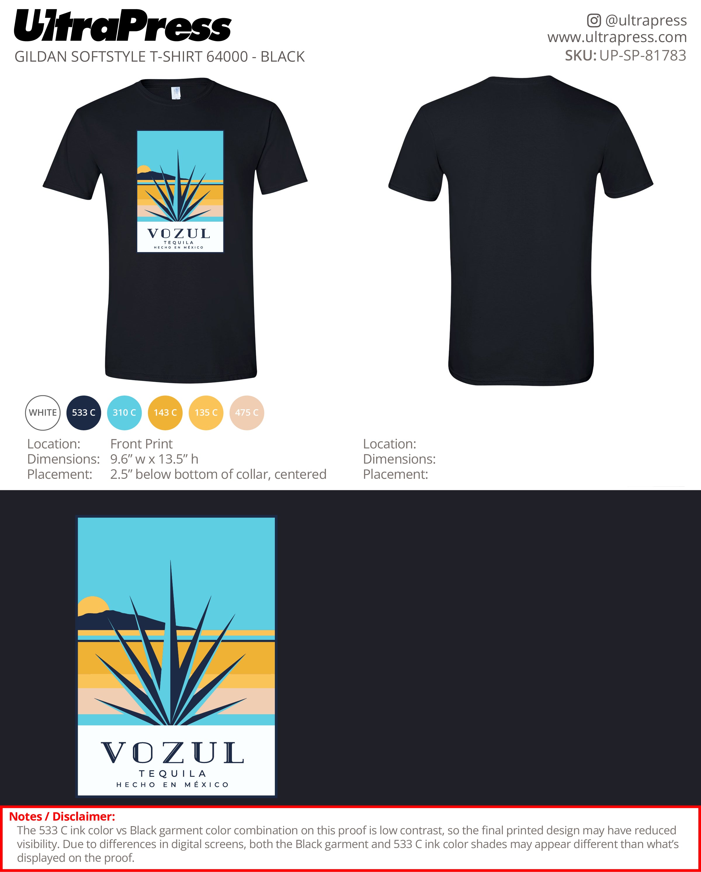 UP-SP-81783 Vozul Tequila - Bryan Block 100 Min Qty (Bulk)