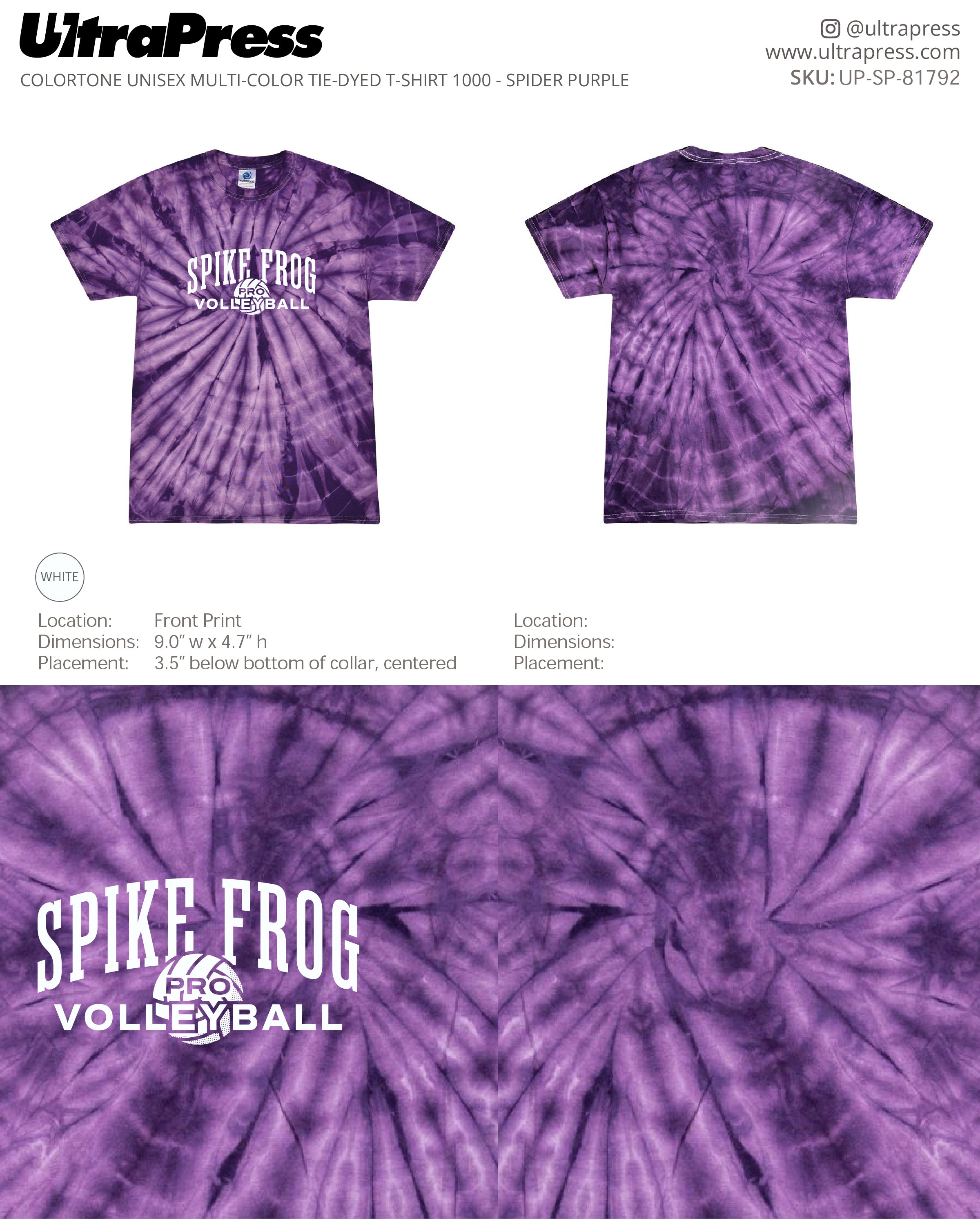 UP-SP-81792 Spike Frog Boss Pro Tie Dye - Melissa Hinnant 100 Min Qty (Bulk)